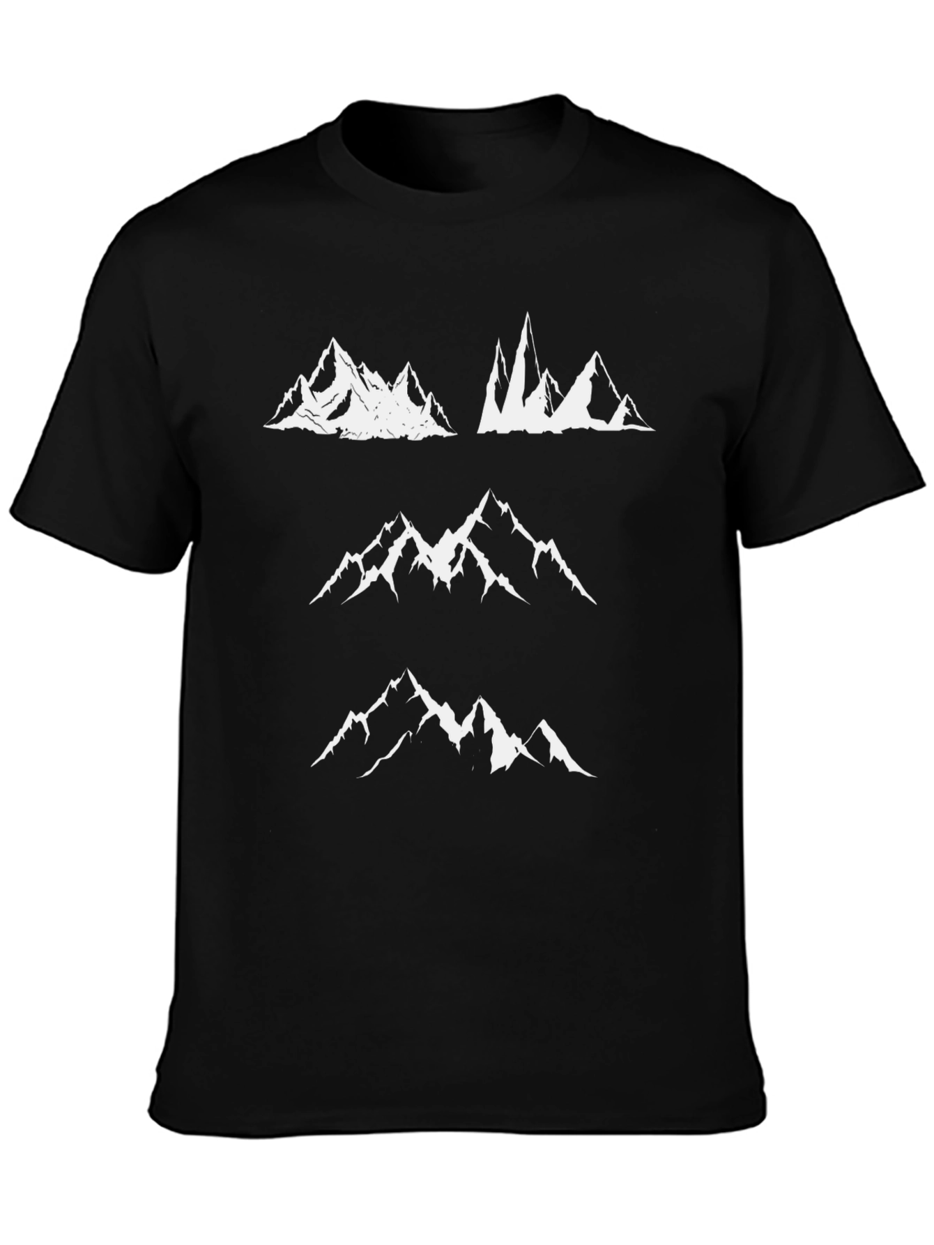 Mountain Peaks Graphic Tee - Black Casual Shirt