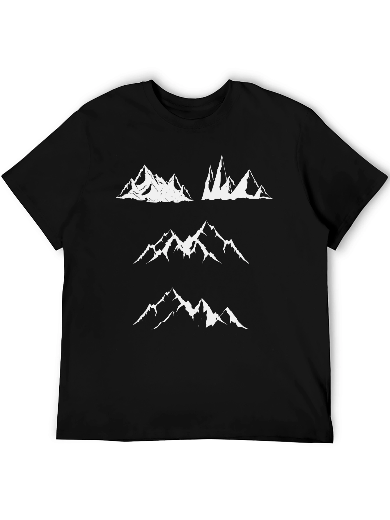 Mountain Peaks Graphic Tee - Black Casual Shirt