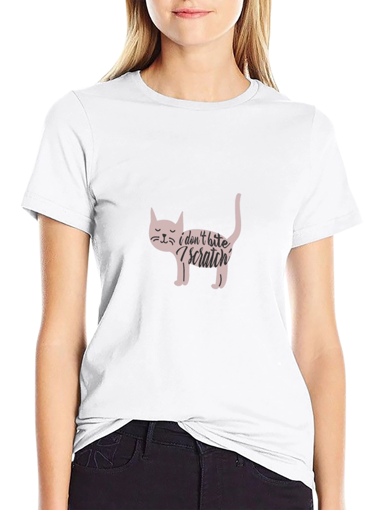I Dont Bite I Scratch Cat T-Shirt