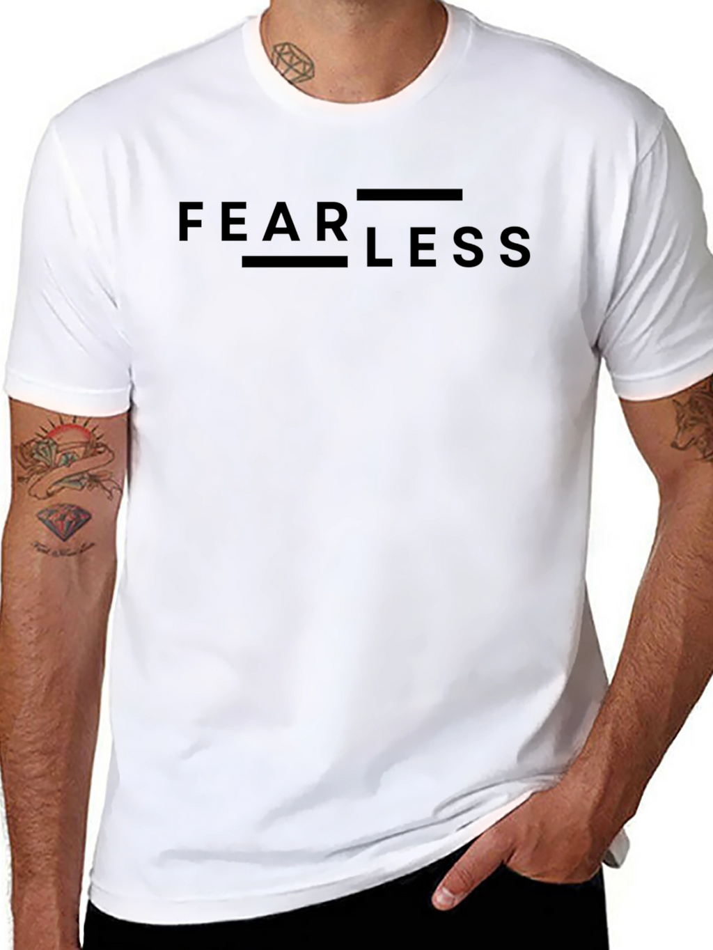 Fearless Graphic Print Black Crew Neck T-Shirt