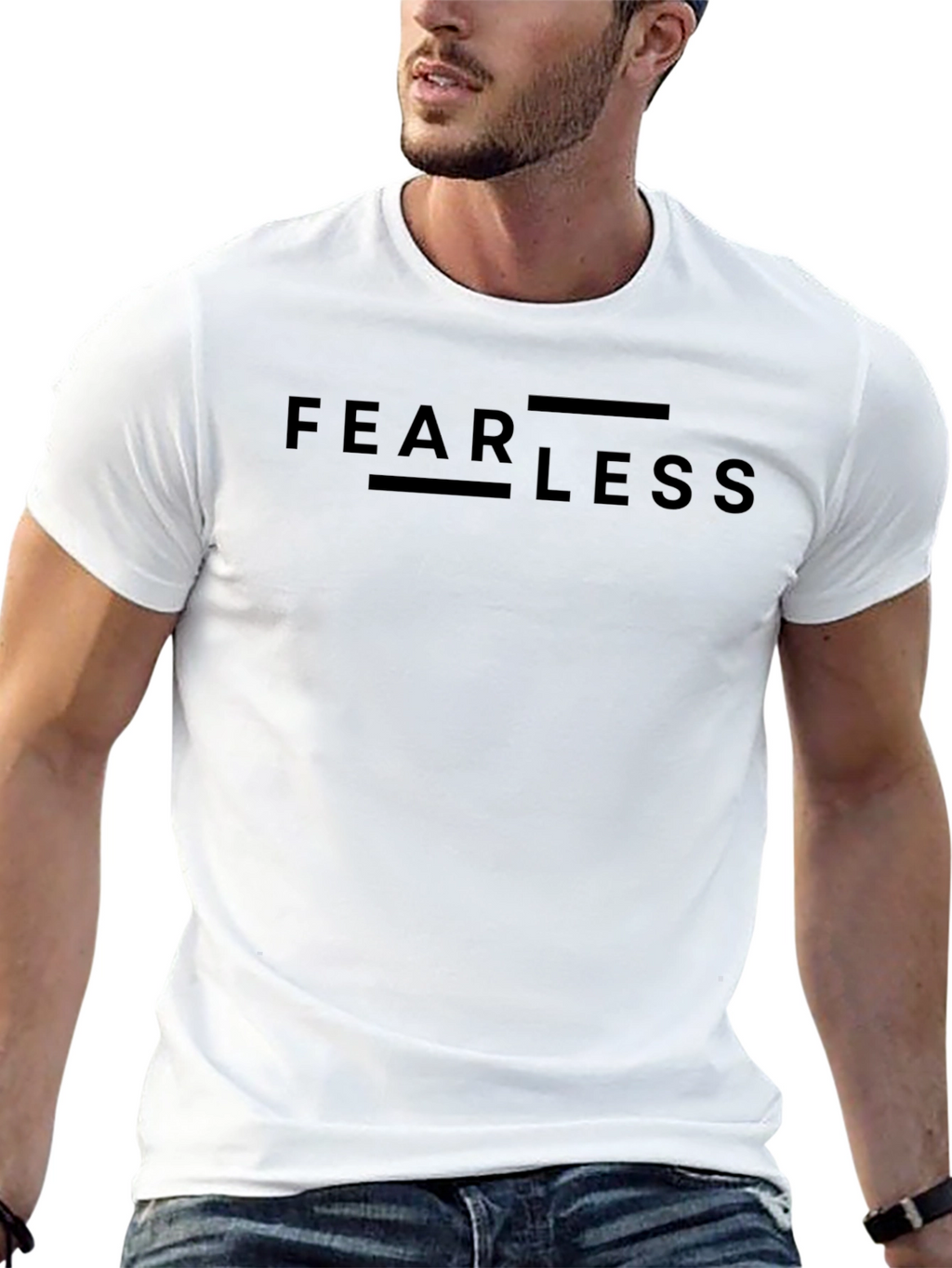 Fearless Graphic Print Black Crew Neck T-Shirt