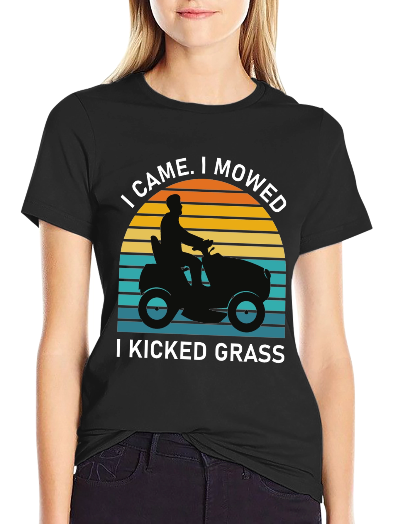 I Came I Mowed I Kicked Grass Black T-Shirt
