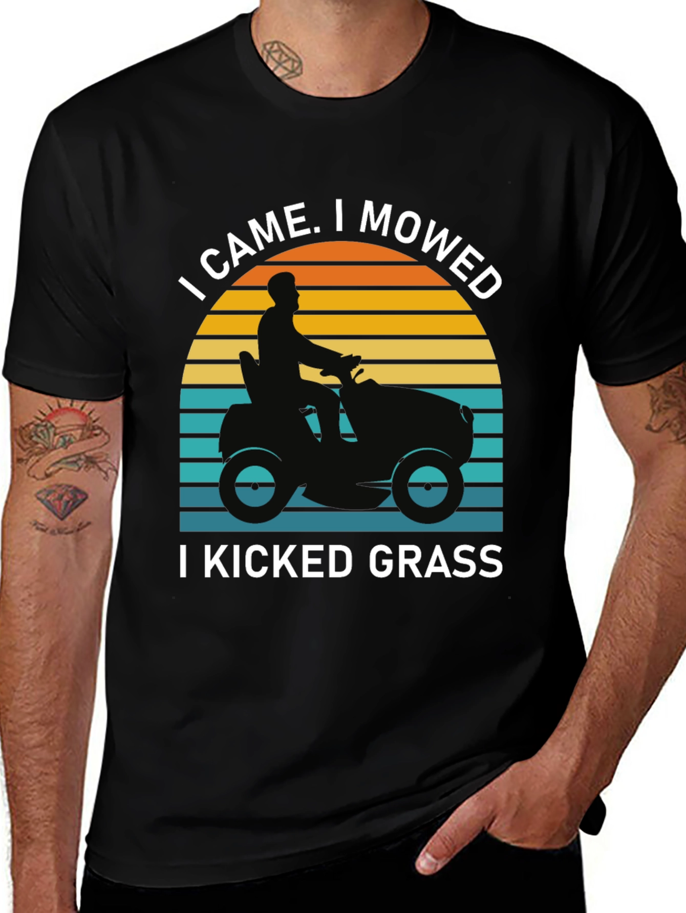 I Came I Mowed I Kicked Grass Black T-Shirt