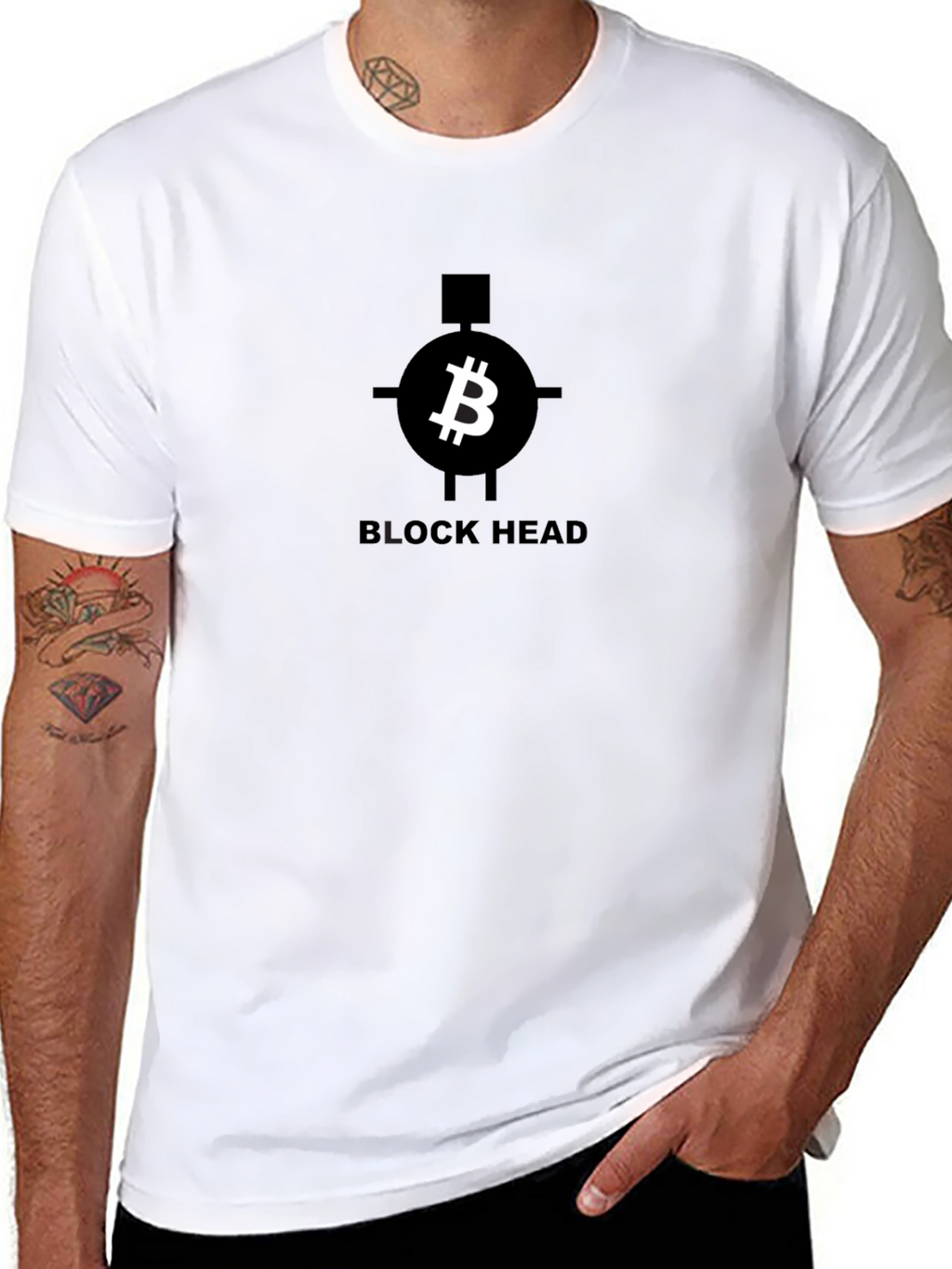 Block Head Bitcoin T-Shirt - Crypto Tee