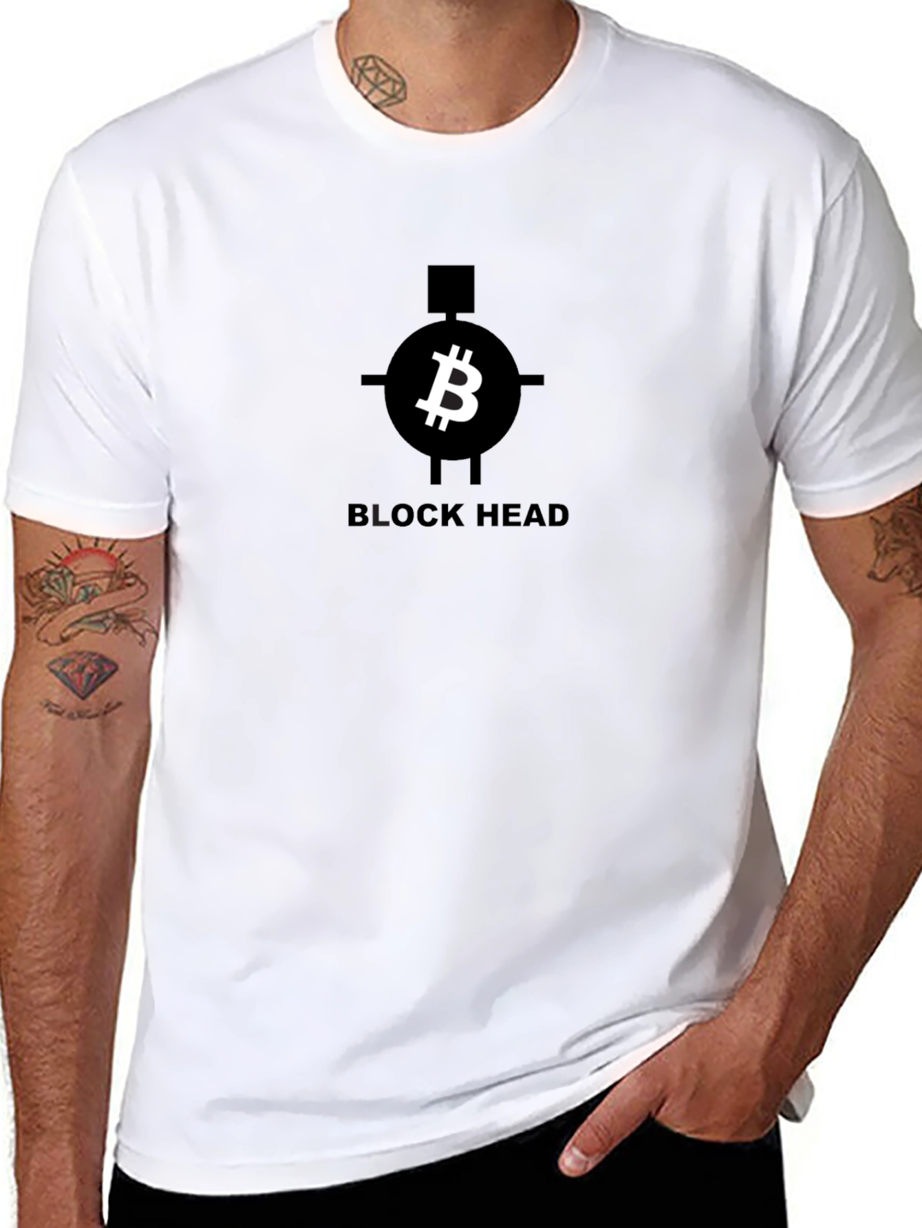 Block Head Bitcoin T-Shirt - Crypto Tee