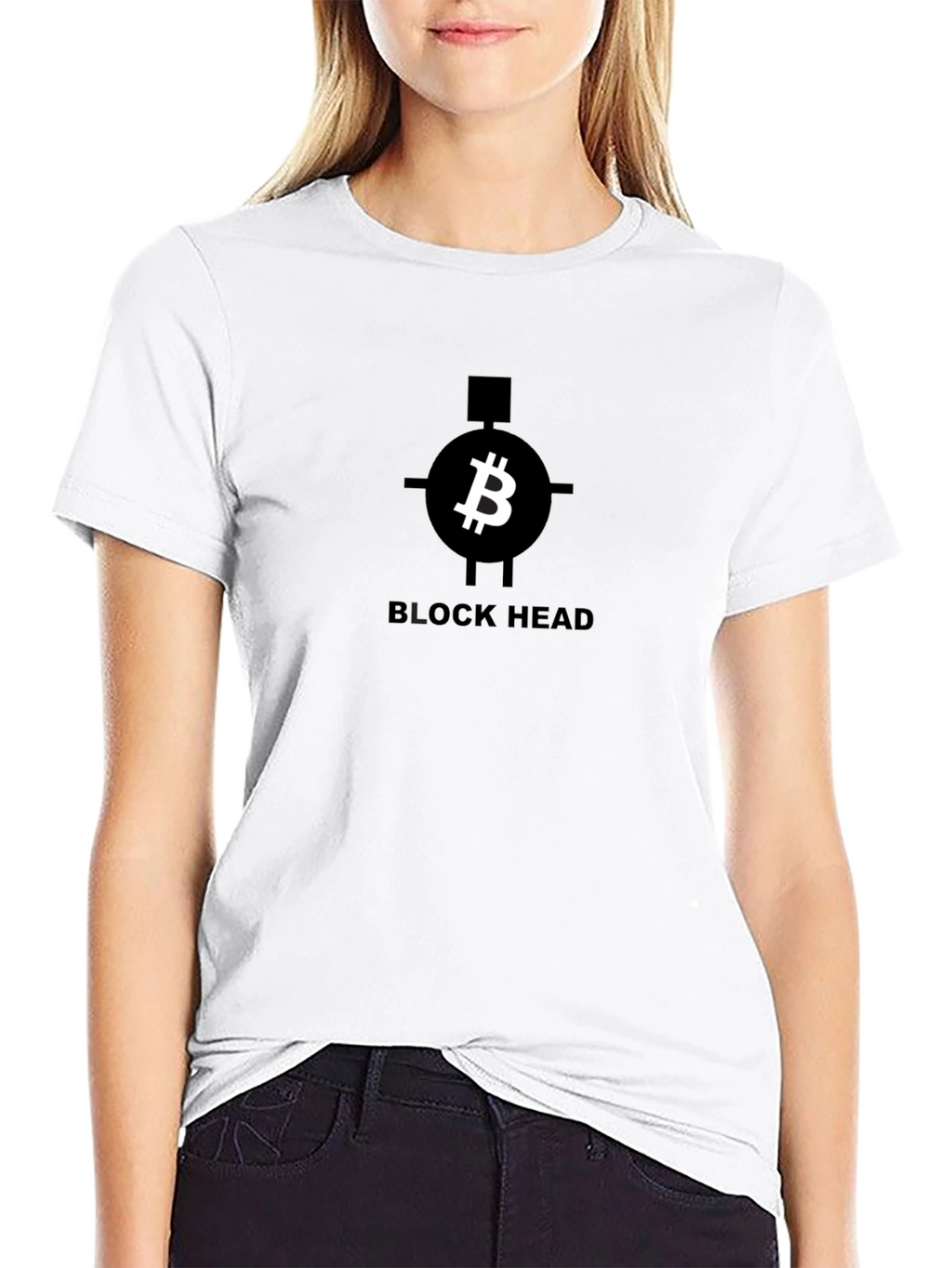 Block Head Bitcoin T-Shirt - Crypto Tee