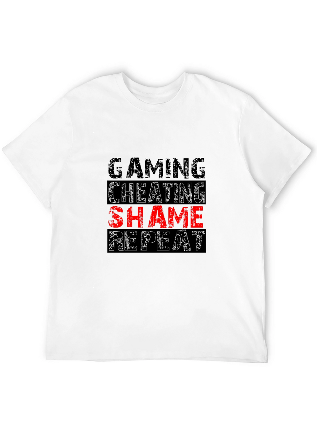 Gaming Cheating Shame Repeat Black T-Shirt