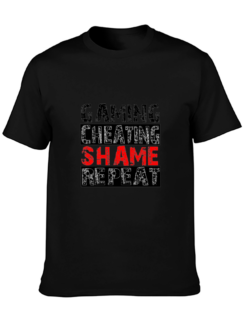 Gaming Cheating Shame Repeat Black T-Shirt