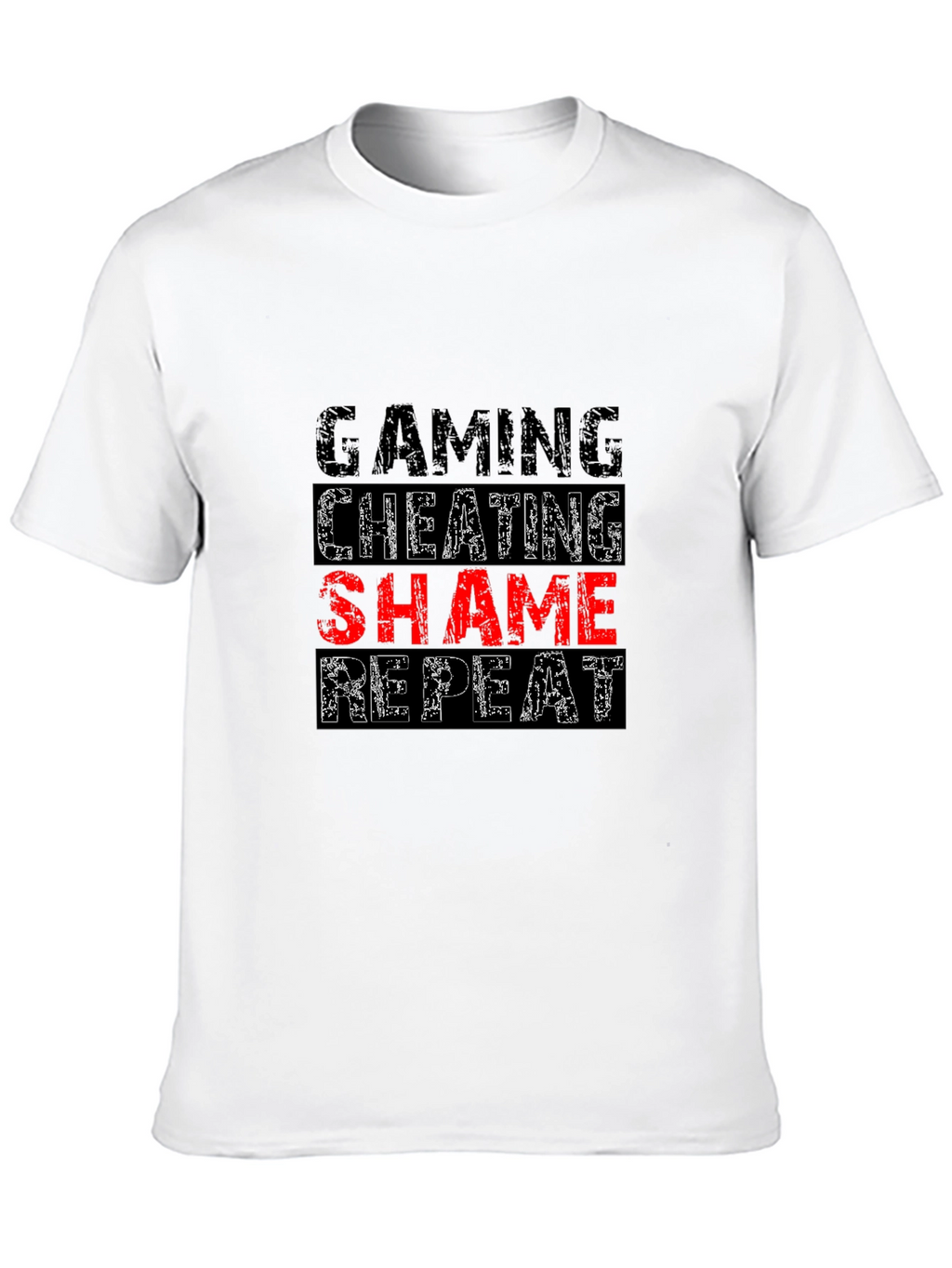 Gaming Cheating Shame Repeat Black T-Shirt