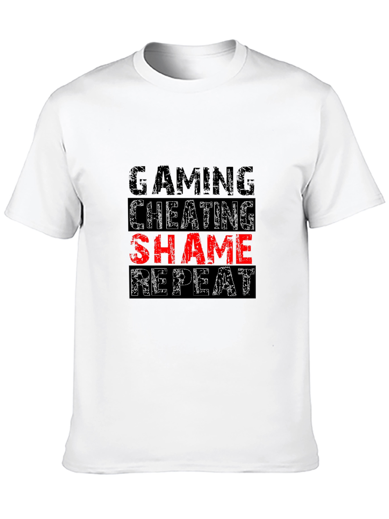 Gaming Cheating Shame Repeat Black T-Shirt