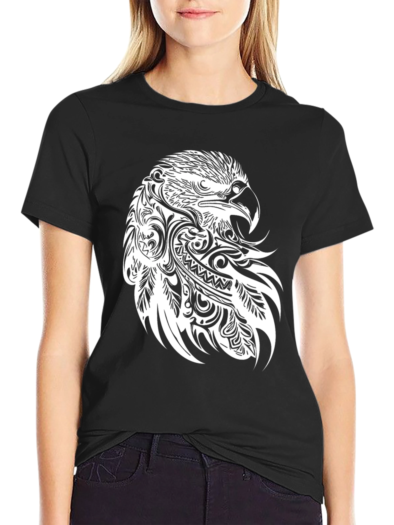 Eagle Tribal Art Black T-Shirt
