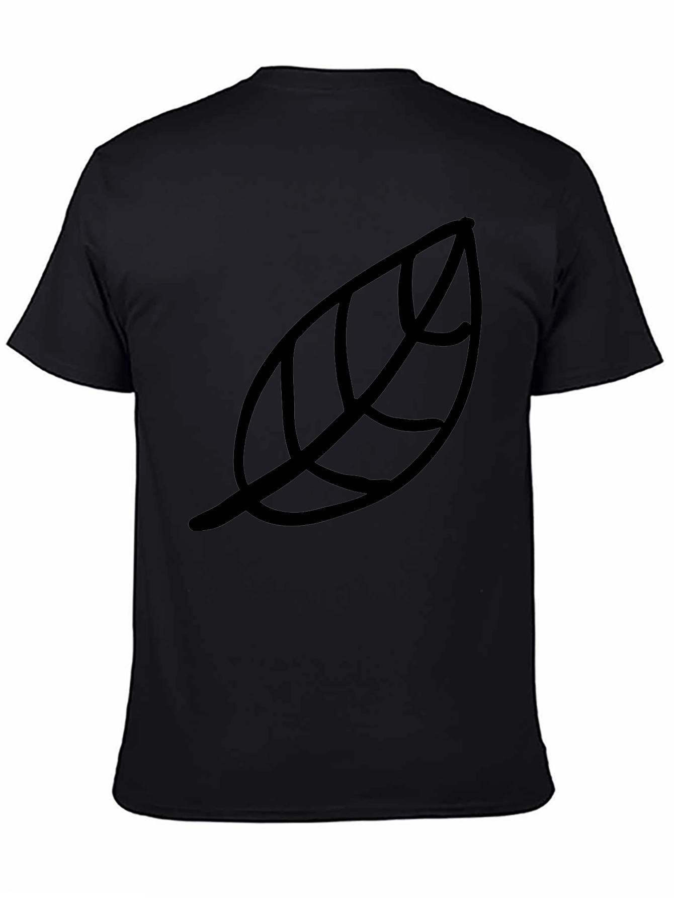 Leaf Print Black T-Shirt - Casual Style