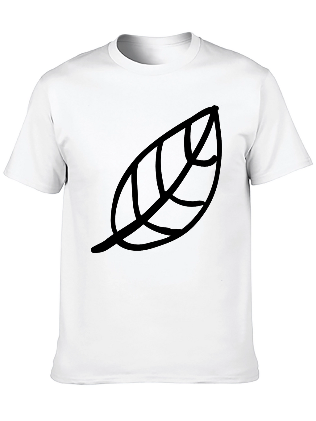 Leaf Print Black T-Shirt - Casual Style