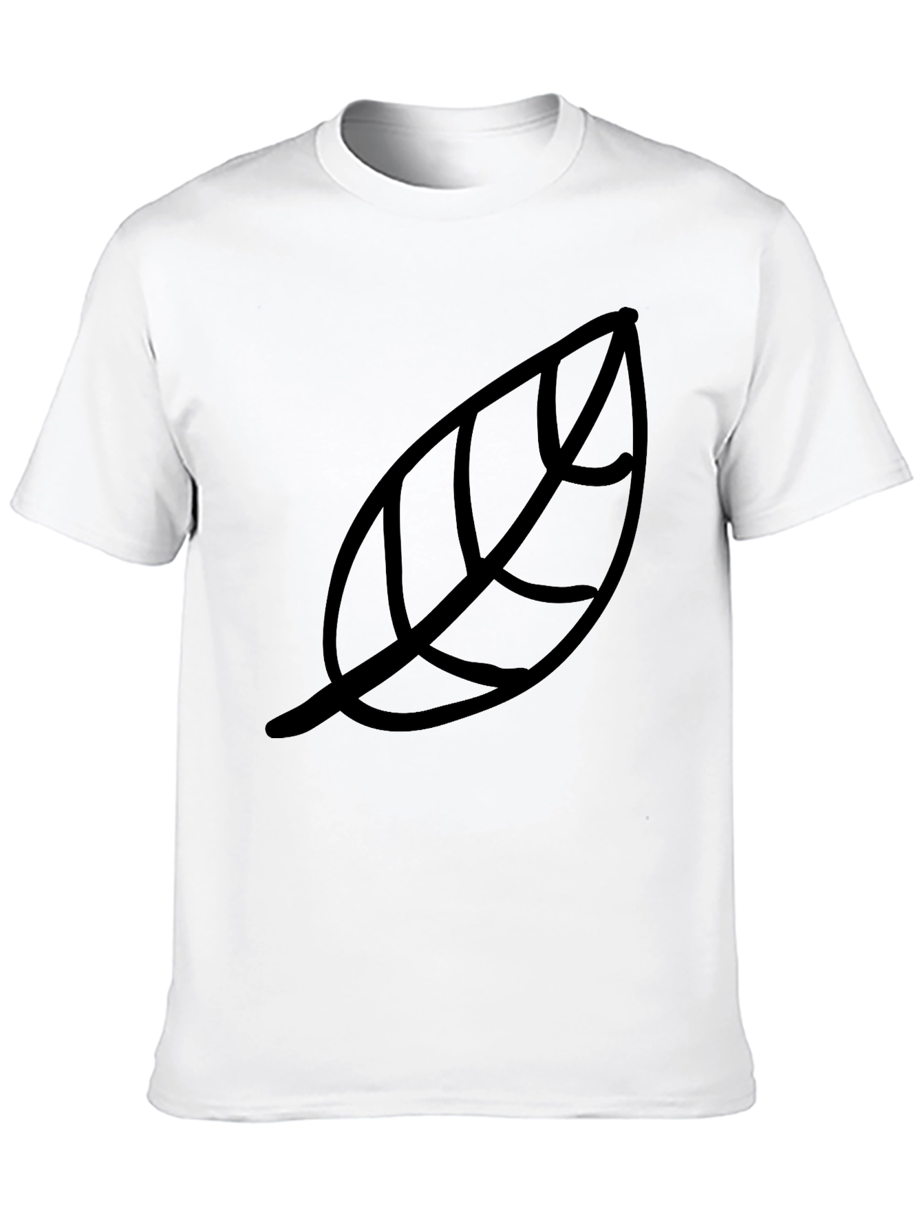 Leaf Print Black T-Shirt - Casual Style
