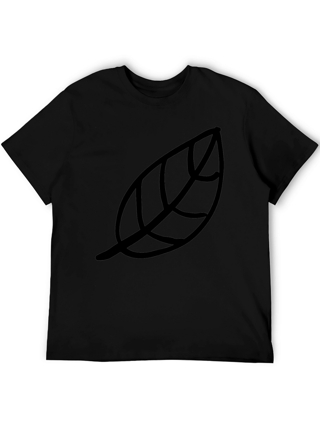 Leaf Print Black T-Shirt - Casual Style