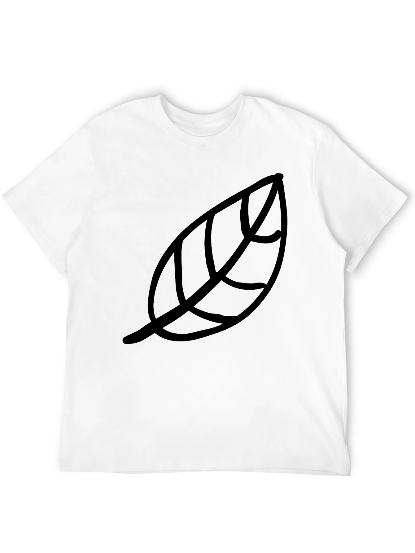 Leaf Print Black T-Shirt - Casual Style