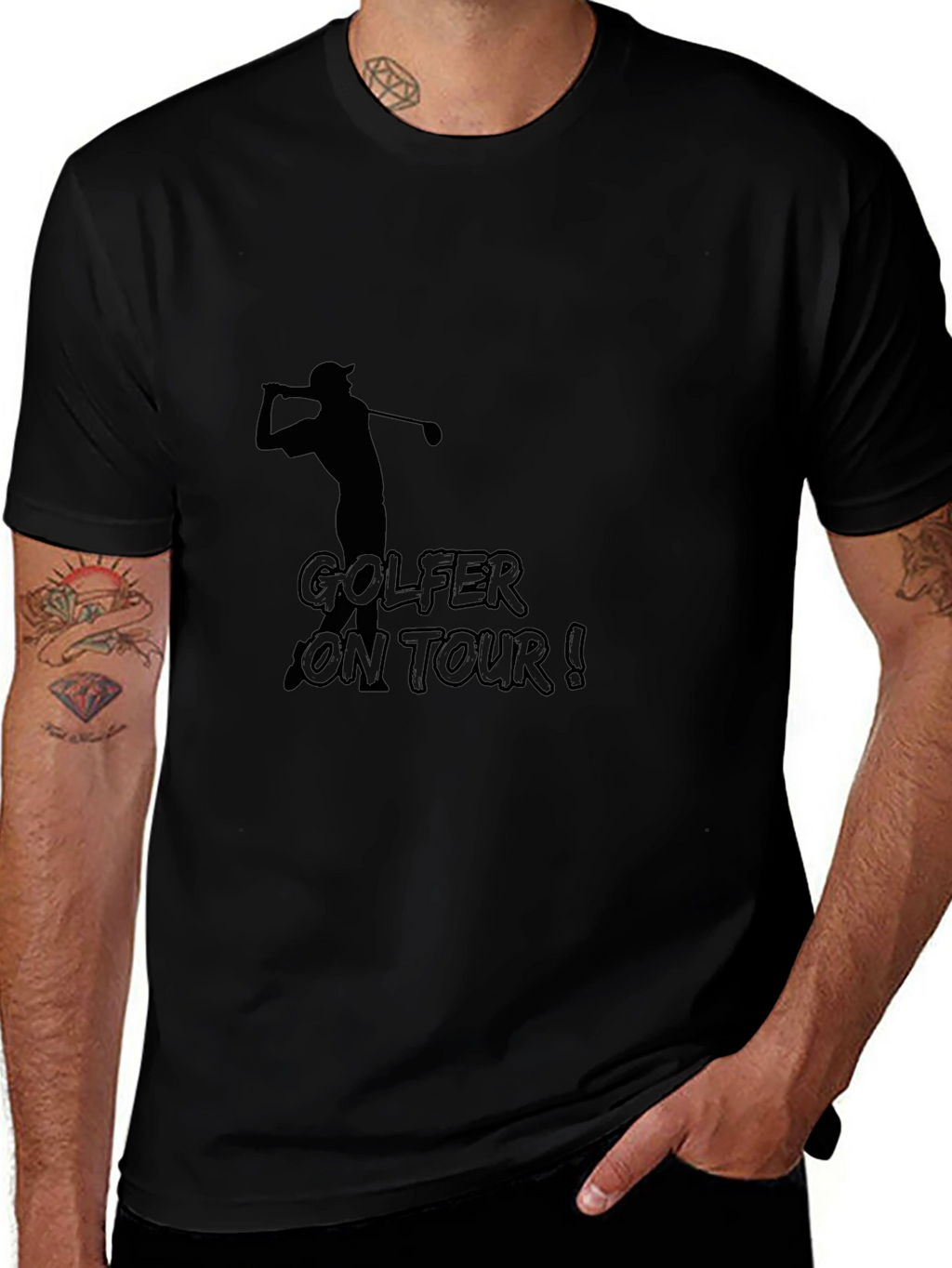 Golfer on Tour! Black Graphic Tee