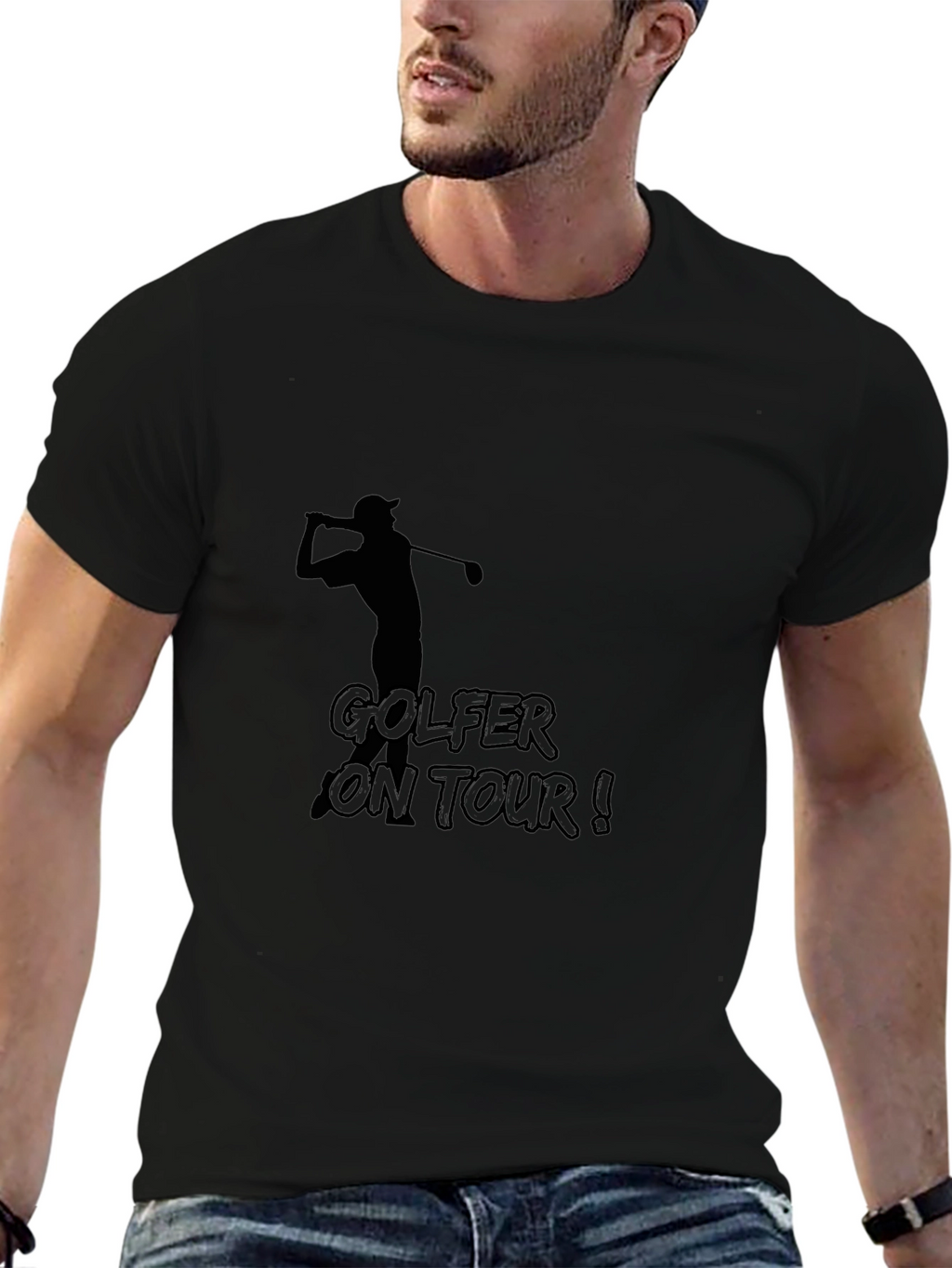 Golfer on Tour! Black Graphic Tee