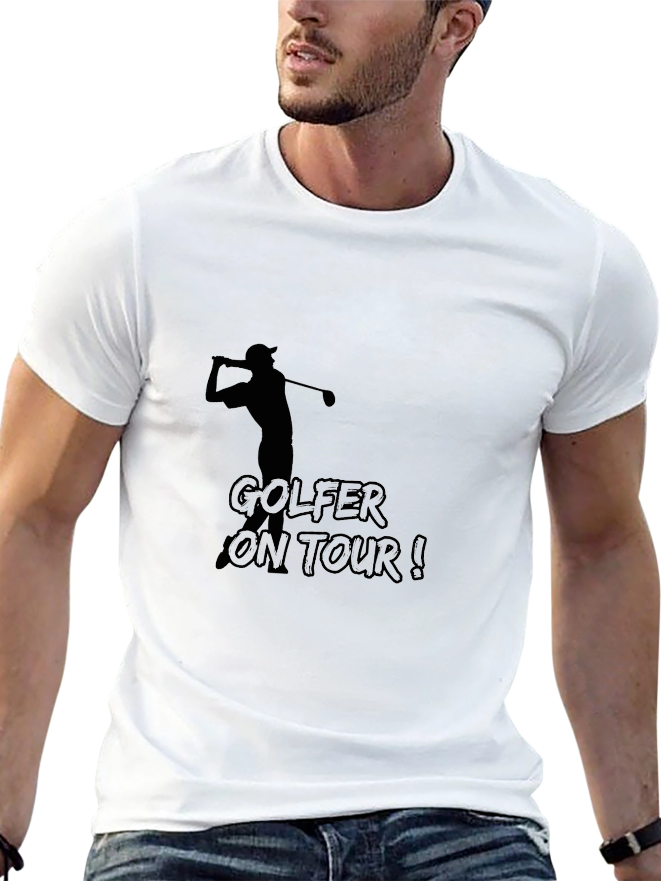 Golfer on Tour! Black Graphic Tee