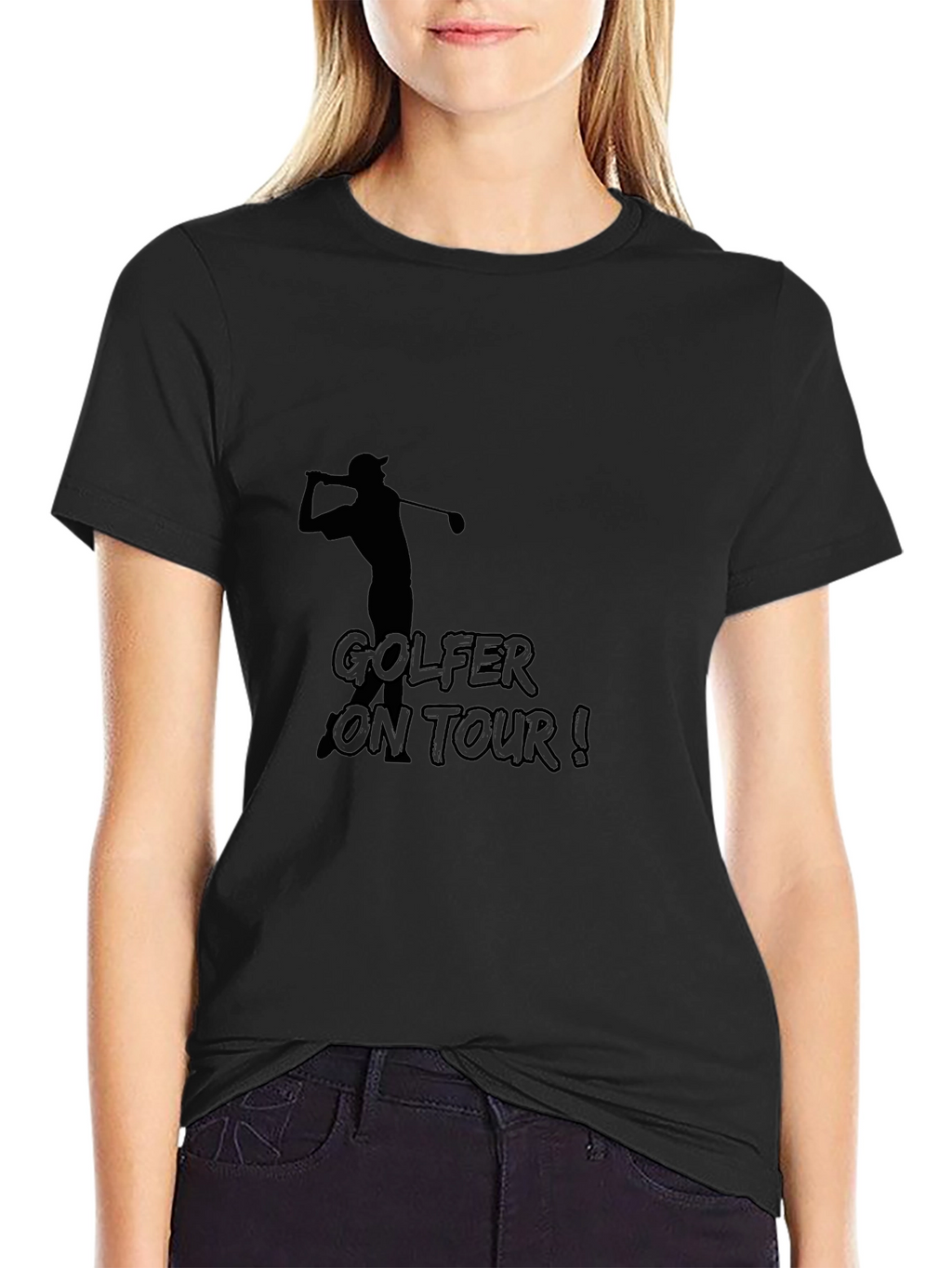 Golfer on Tour! Black Graphic Tee