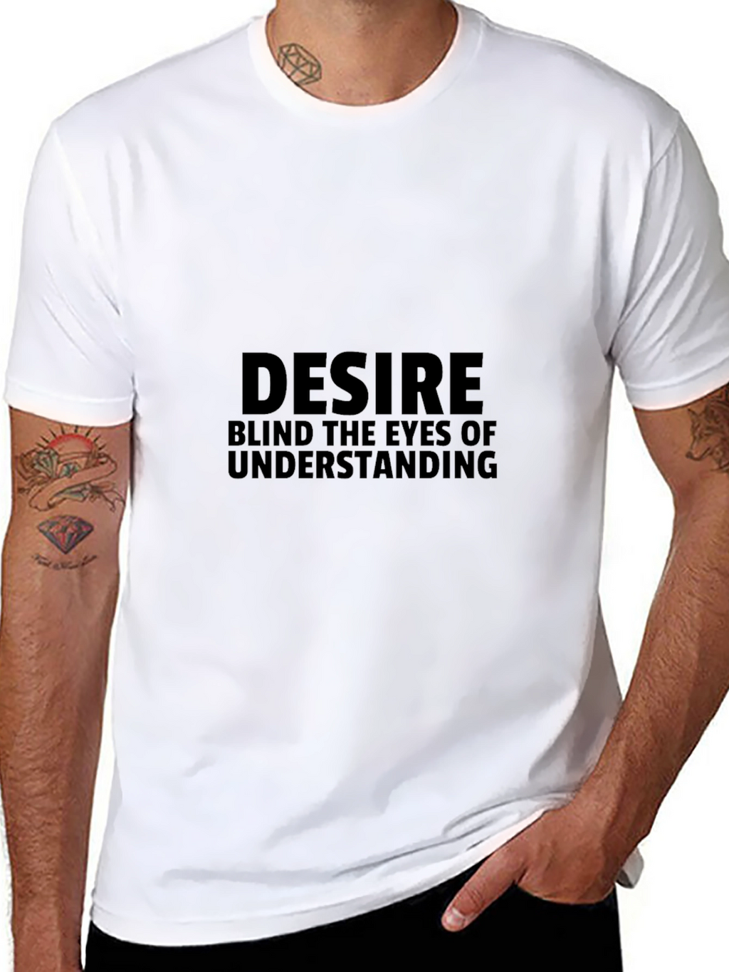 Desire Statement Graphic Tee - Black Cotton