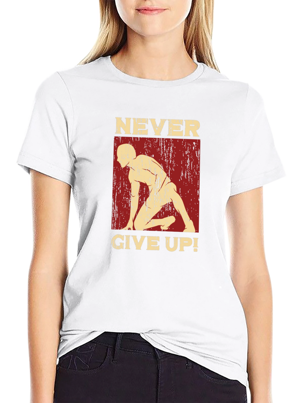 Never Give Up Motivational Graphic Tee