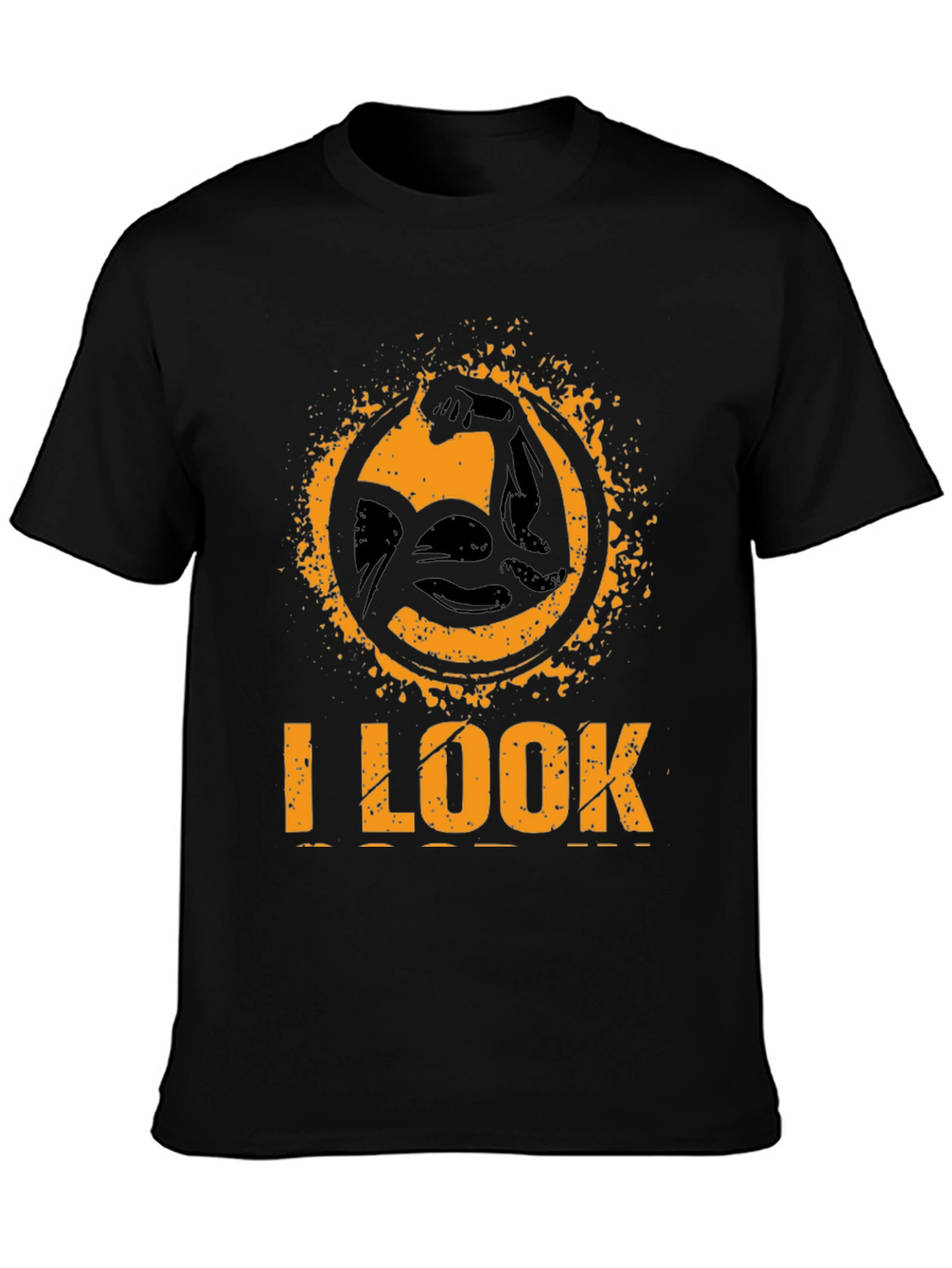 I LOOK STRONG Black Graphic T-Shirt