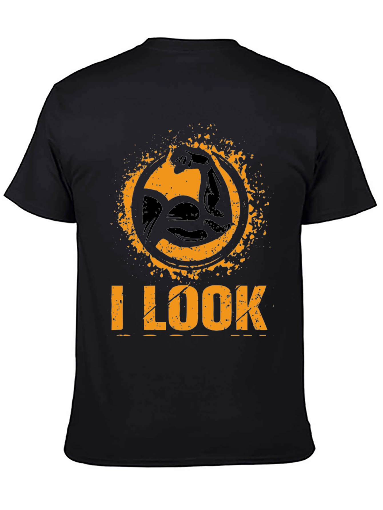 I LOOK STRONG Black Graphic T-Shirt