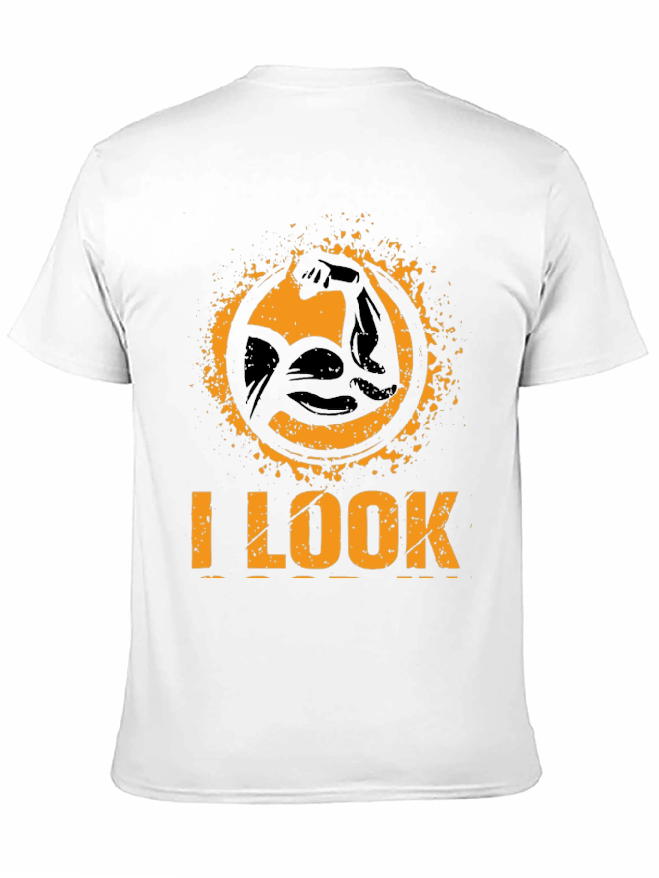 I LOOK STRONG Black Graphic T-Shirt