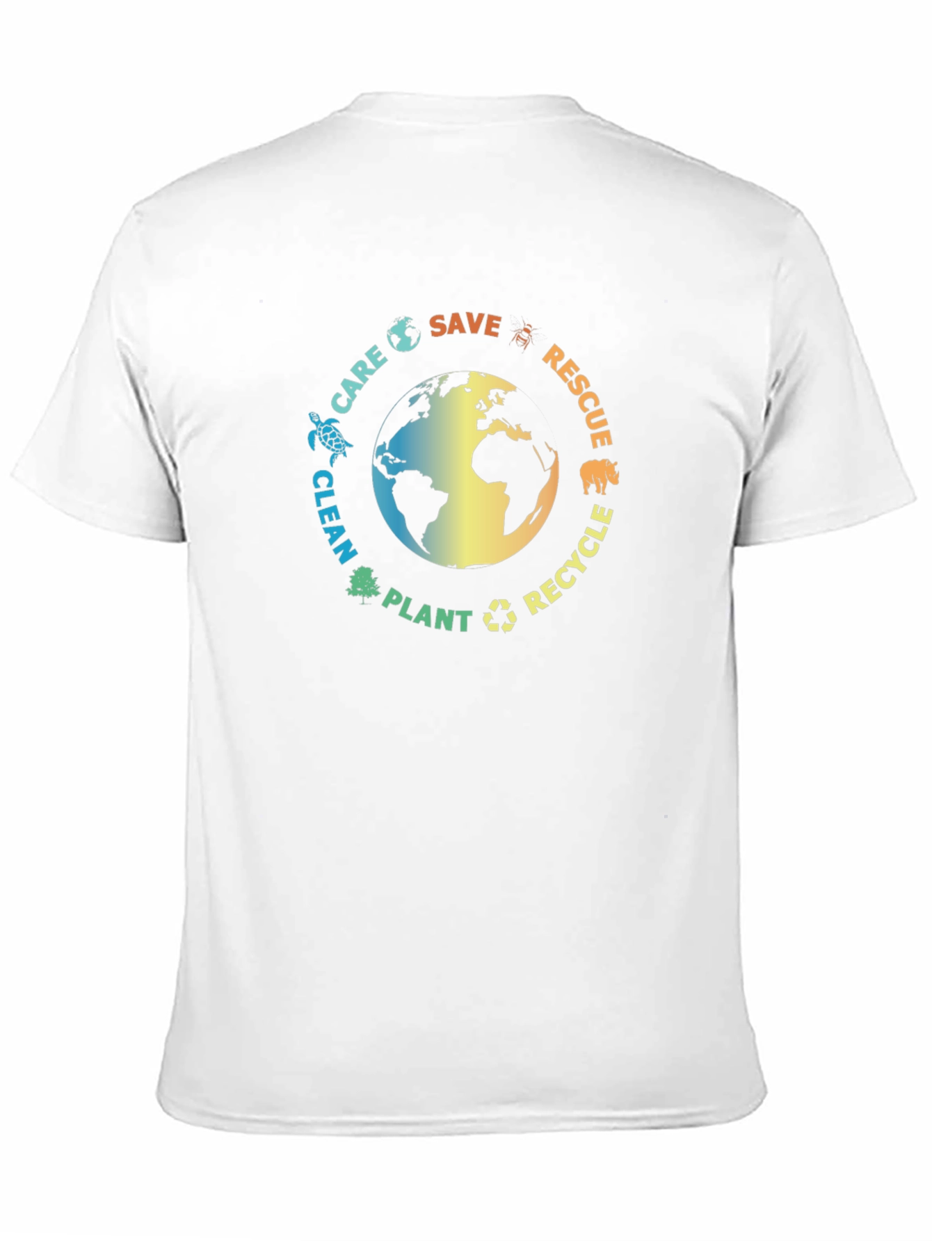 Eco-Friendly Black T-Shirt: Save the Planet Design