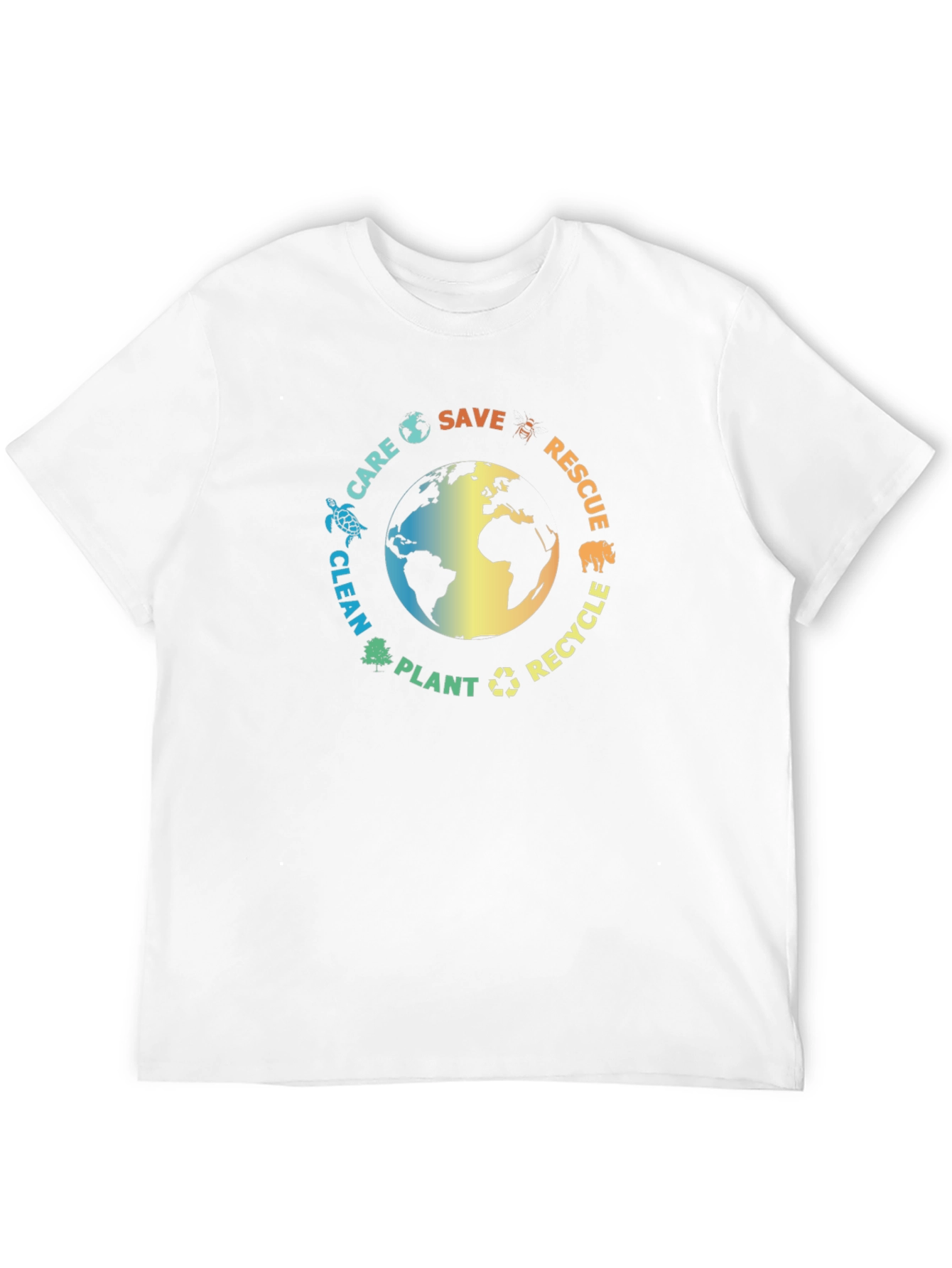 Eco-Friendly Black T-Shirt: Save the Planet Design