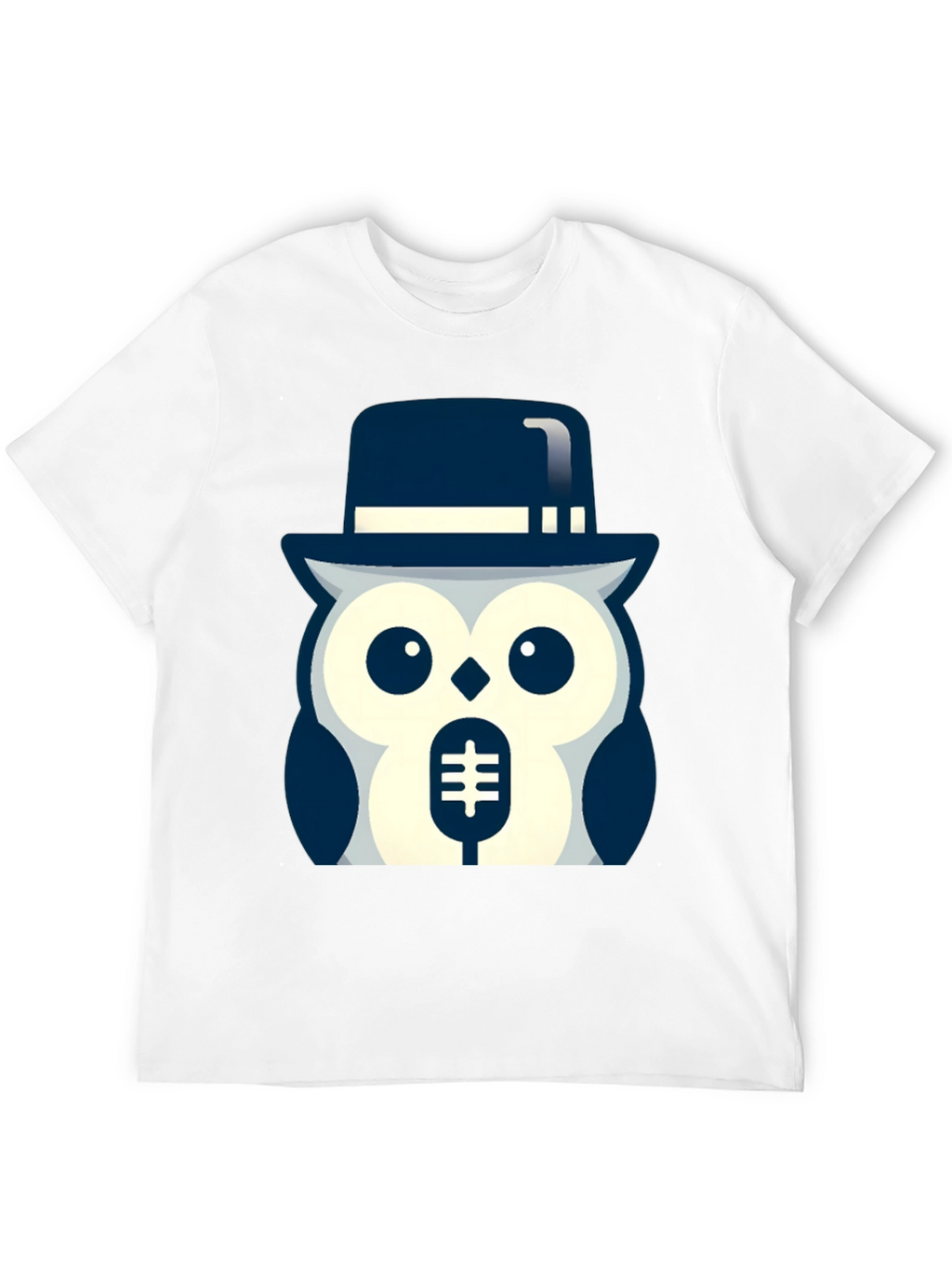 Owl in Hat Graphic T-Shirt - Black