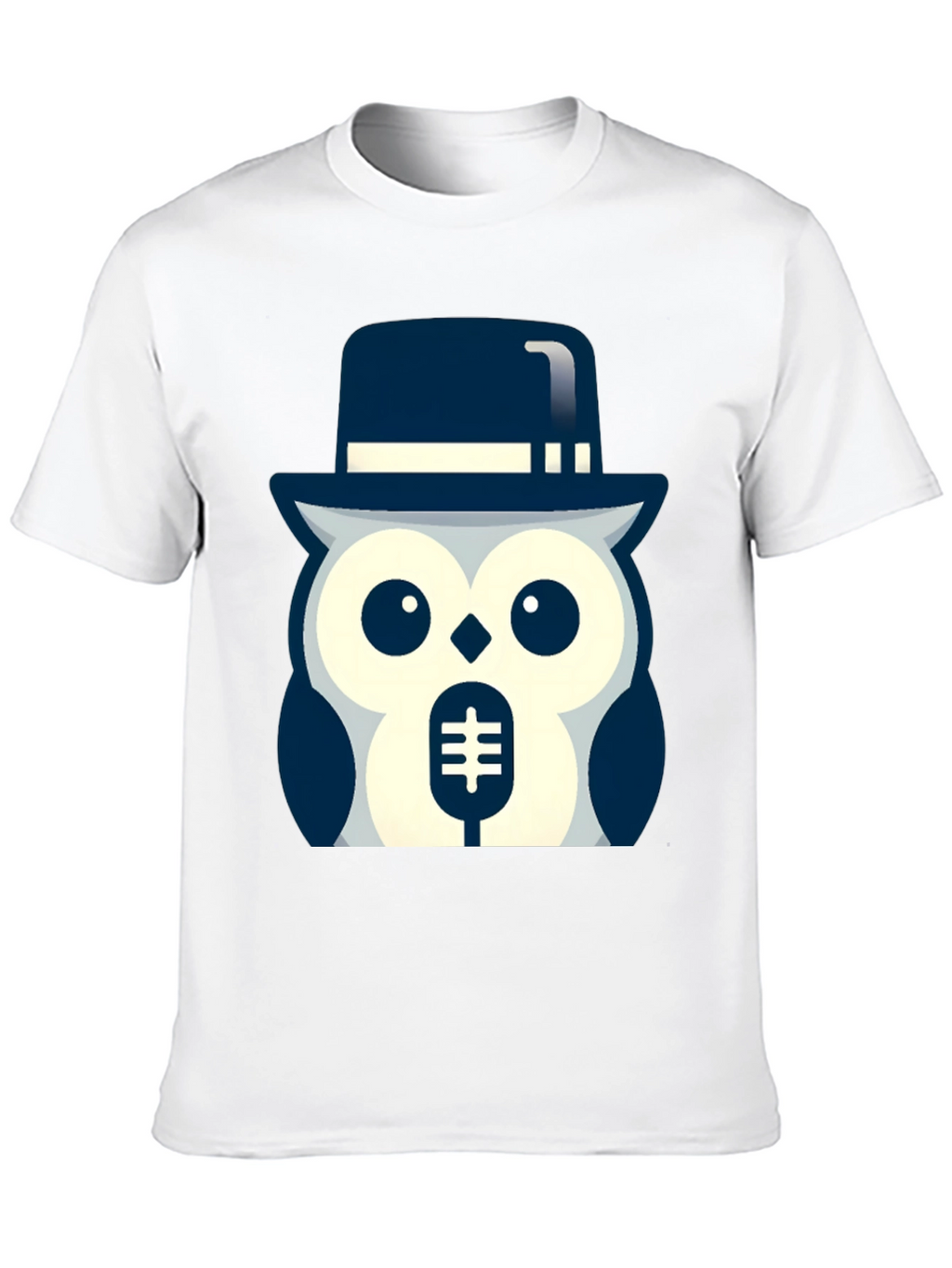 Owl in Hat Graphic T-Shirt - Black