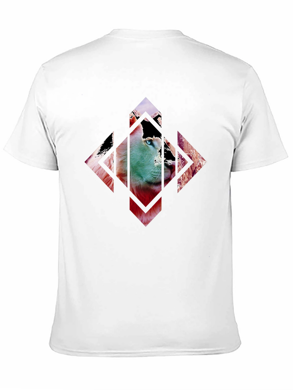 Abstract Lion Graphic Print Mens T-Shirt