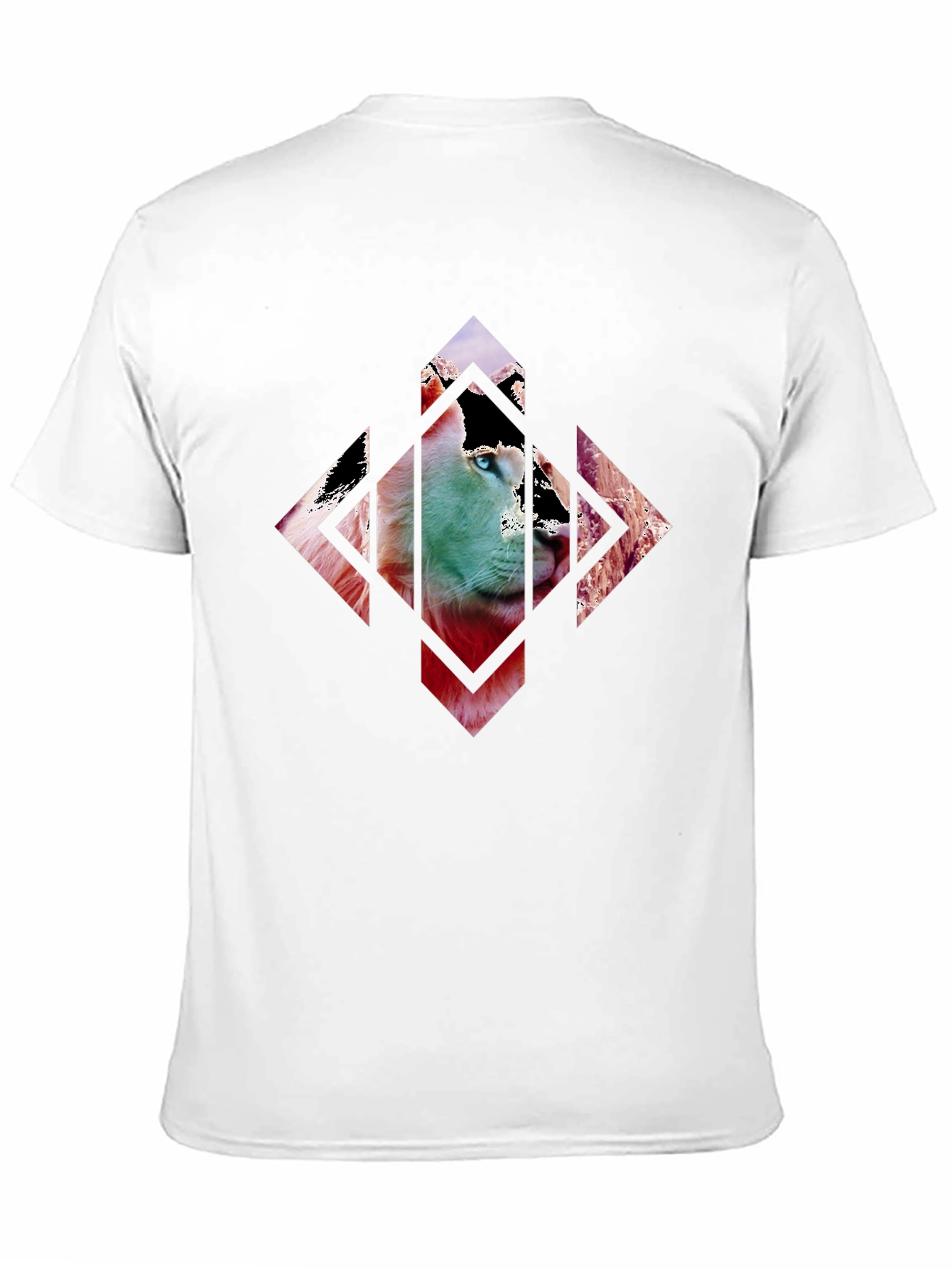 Abstract Lion Graphic Print Mens T-Shirt