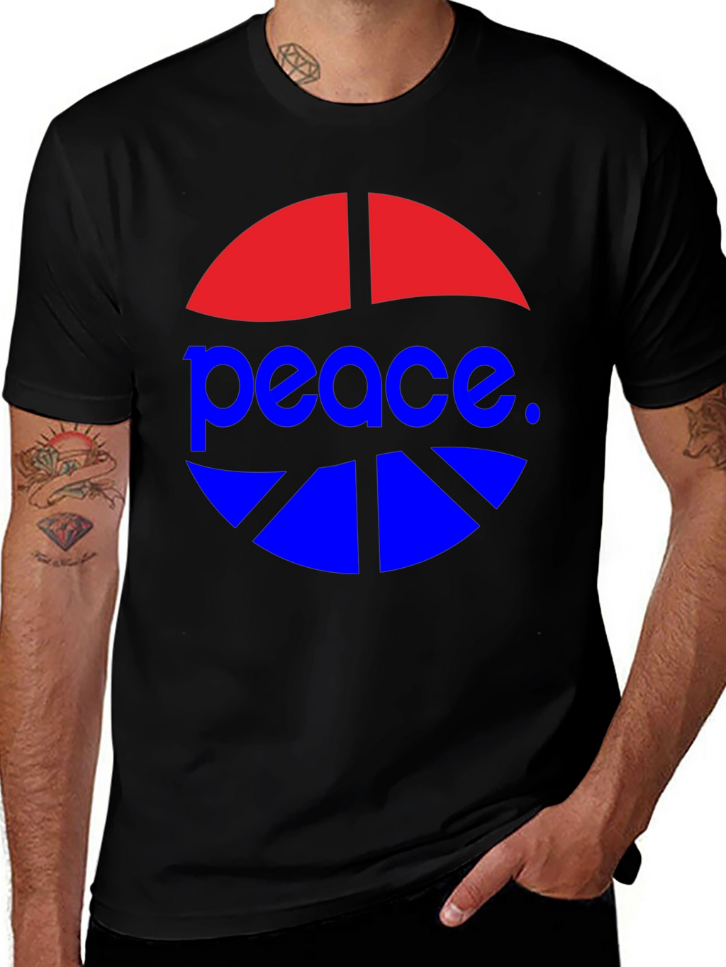Peace Symbol Graphic Tee - Casual Style
