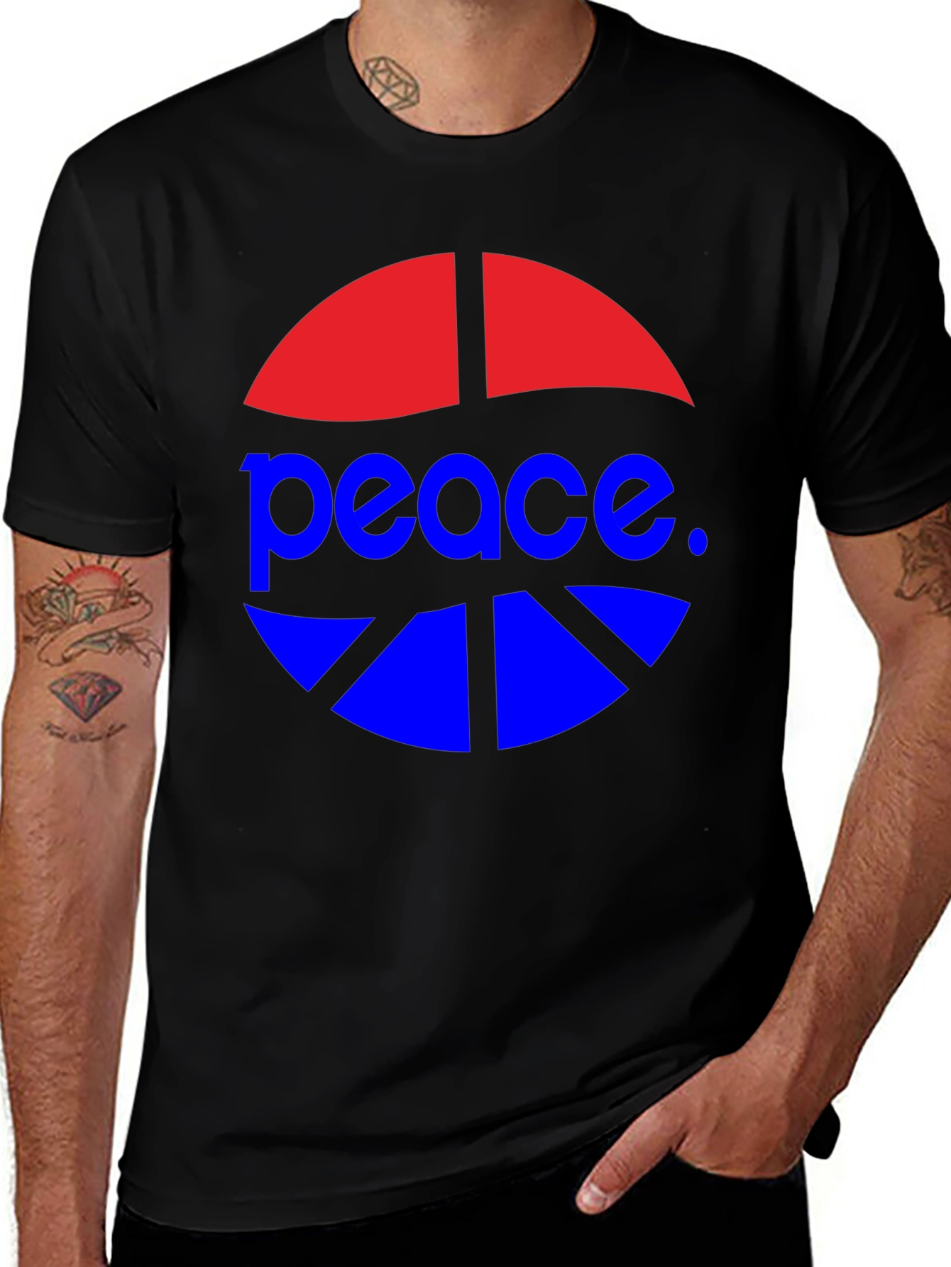 Peace Symbol Graphic Tee - Casual Style