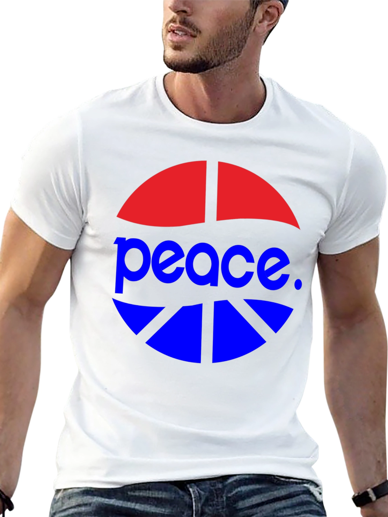 Peace Symbol Graphic Tee - Casual Style