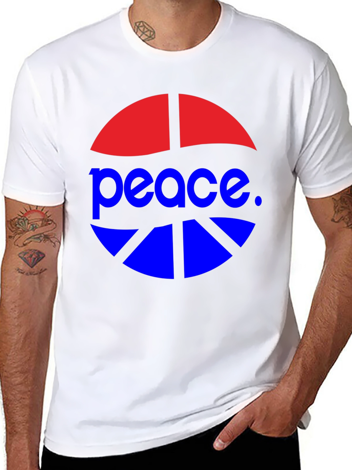 Peace Symbol Graphic Tee - Casual Style