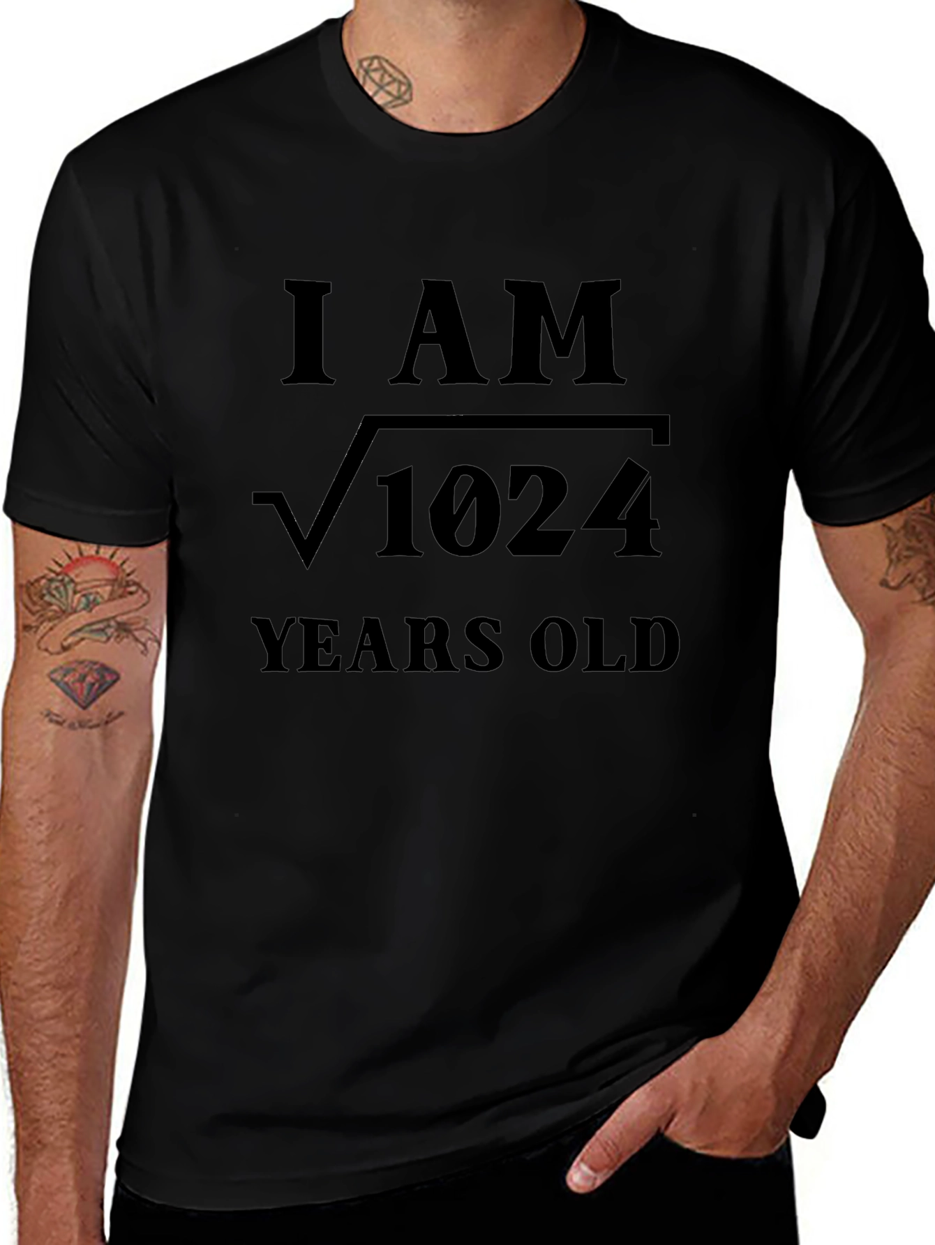 Funny Math Birthday T-Shirt: I Am Root 1024 Years Old