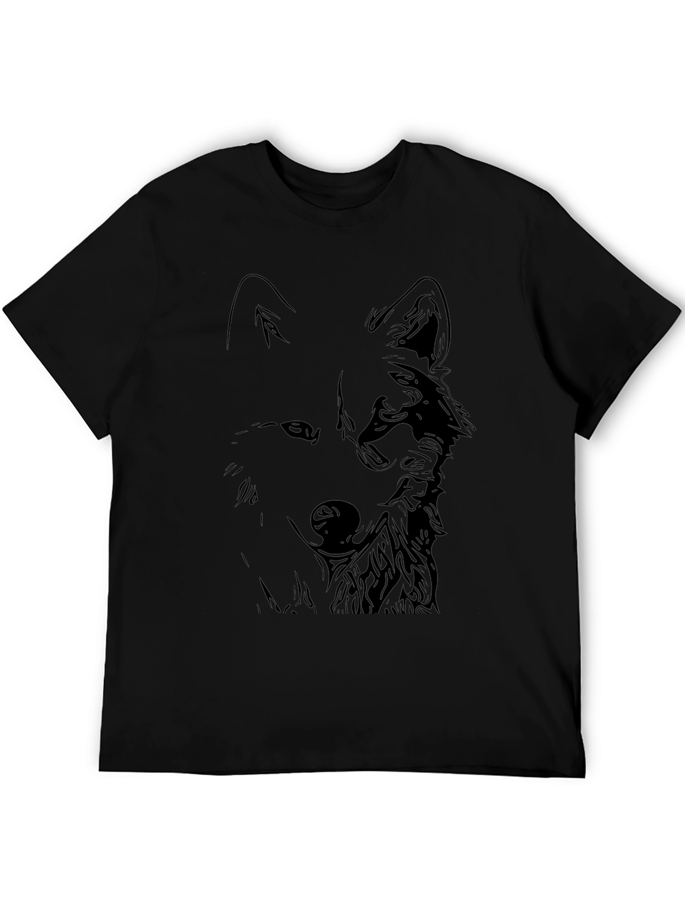 Black Wolf Graphic Tee - Stylish Mens T-Shirt