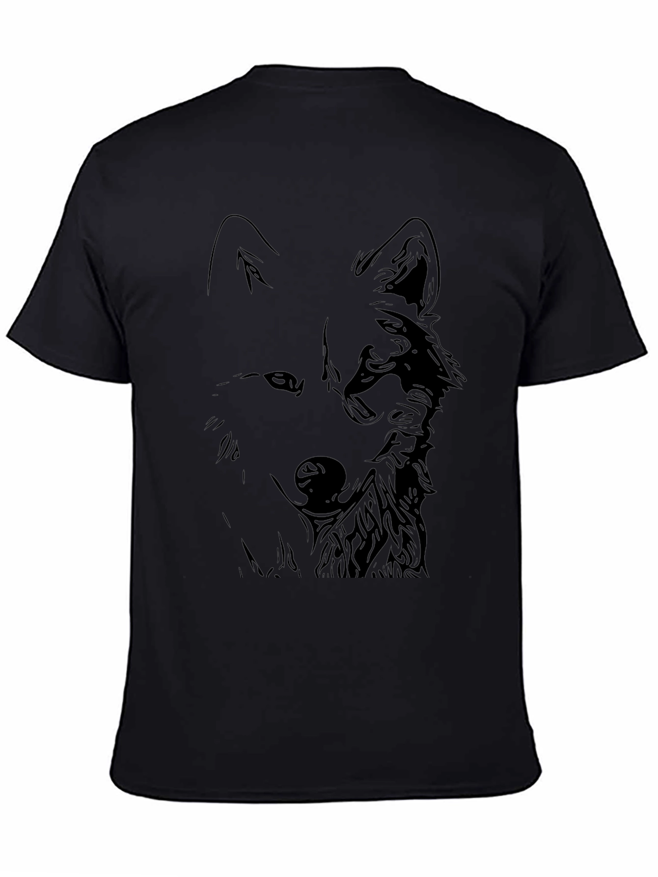 Black Wolf Graphic Tee - Stylish Mens T-Shirt