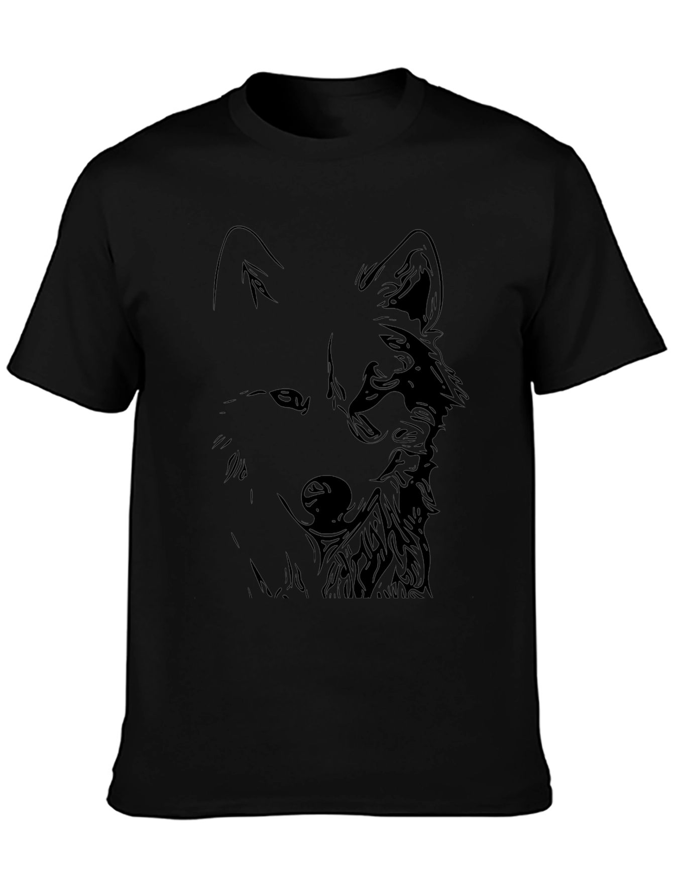 Black Wolf Graphic Tee - Stylish Mens T-Shirt