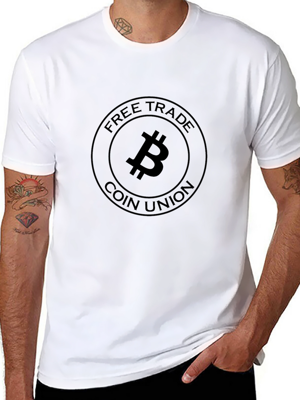 Bitcoin Free Trade Coin Union Black T-Shirt