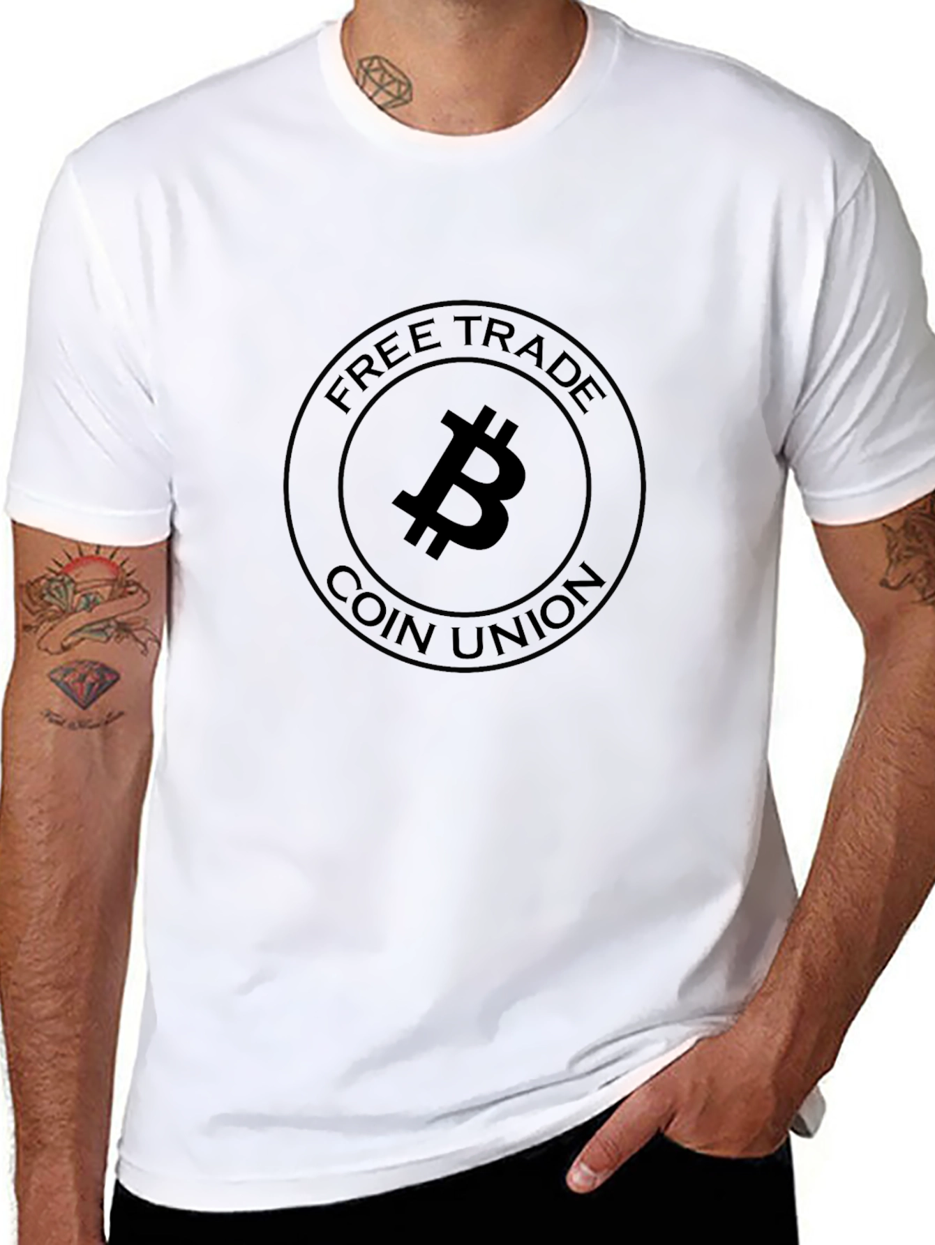Bitcoin Free Trade Coin Union Black T-Shirt