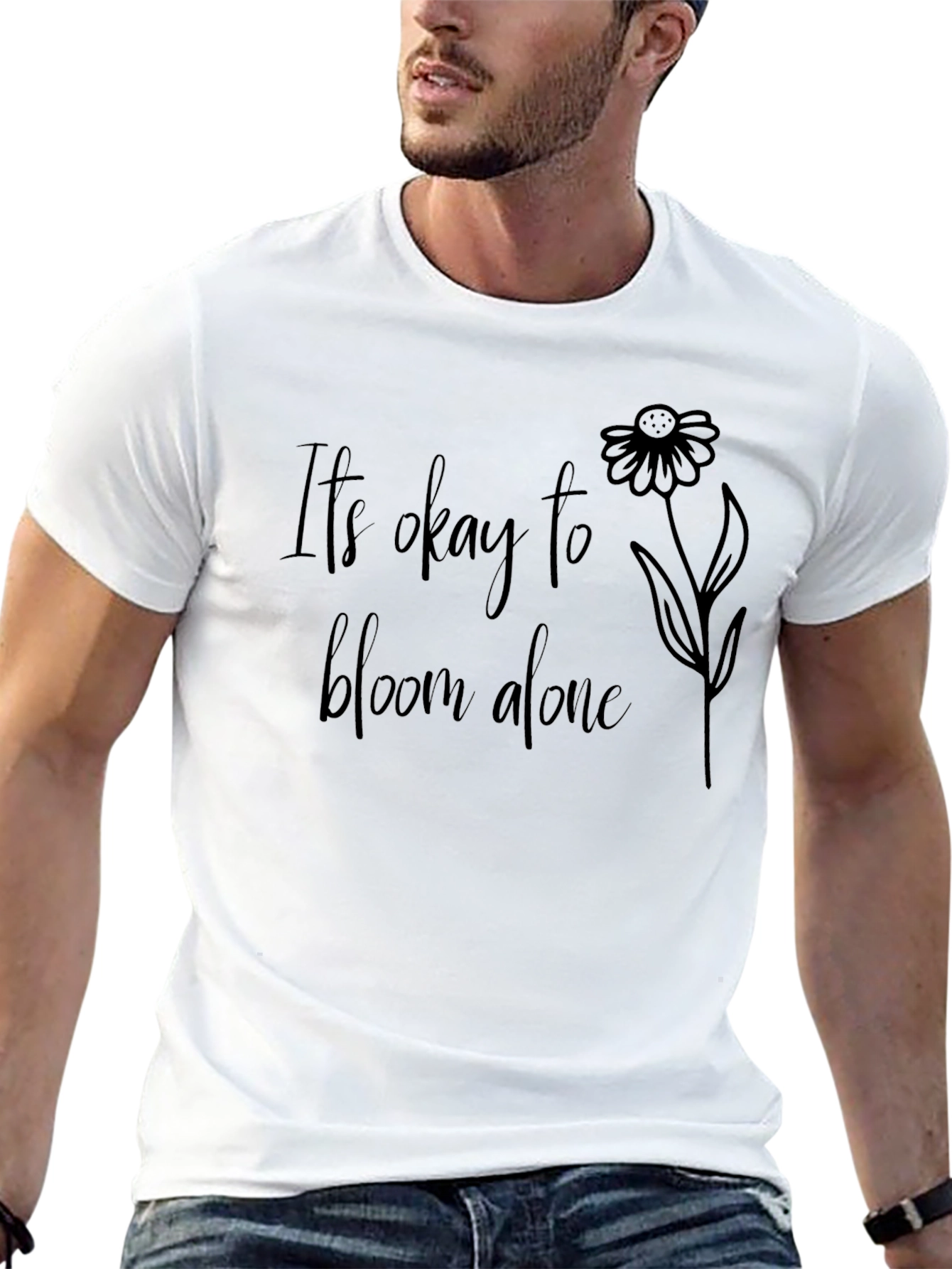 Its Okay to Bloom Alone Black T-Shirt