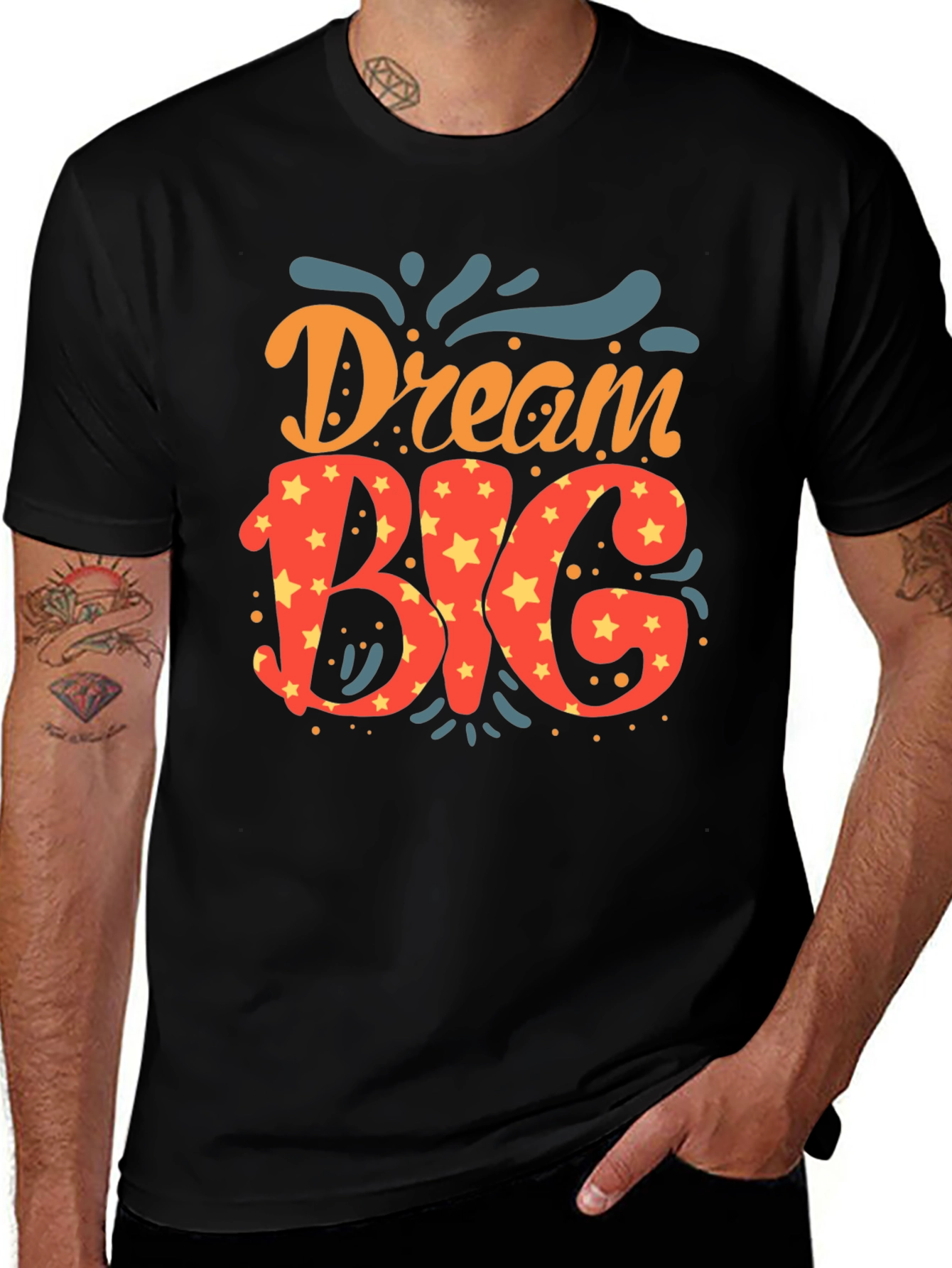Dream Big Graphic Tee - Black Casual Shirt