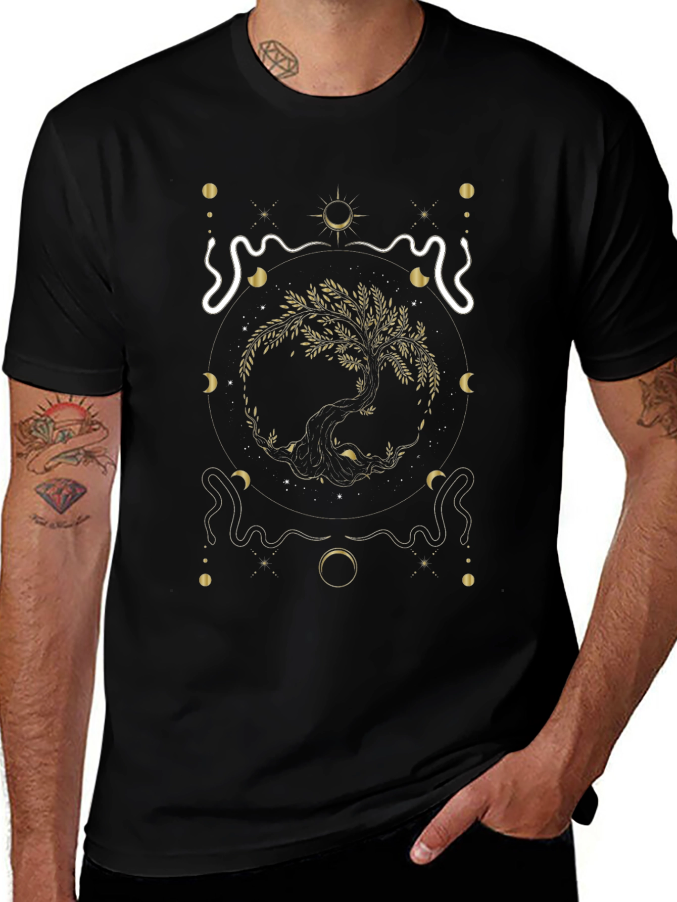 Mystic Tree of Life Graphic Tee - Black