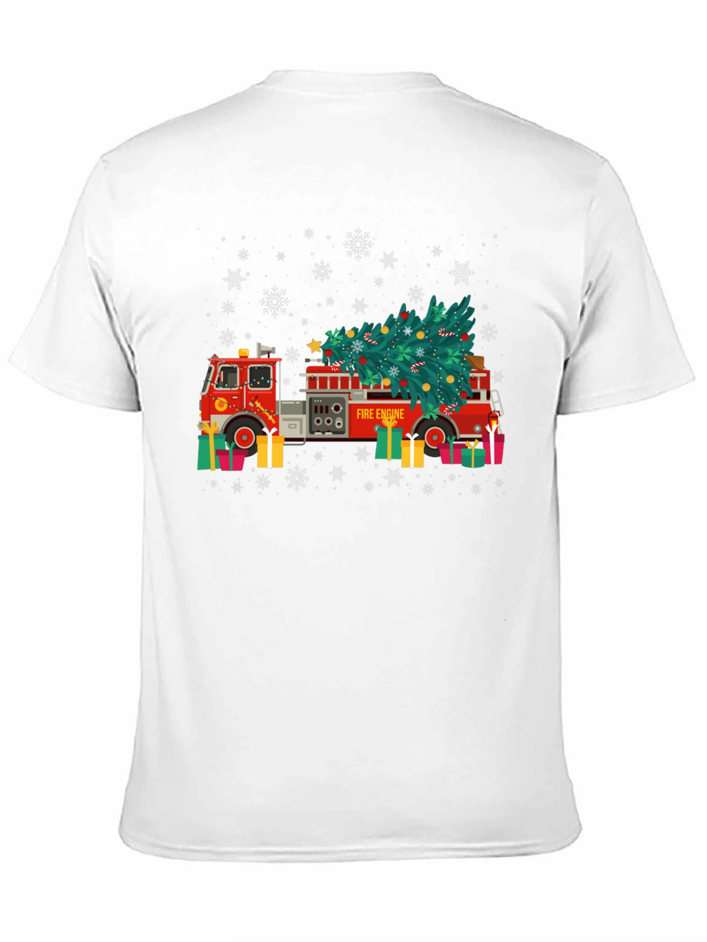 Festive Fire Engine Christmas Tree Graphic Tee
