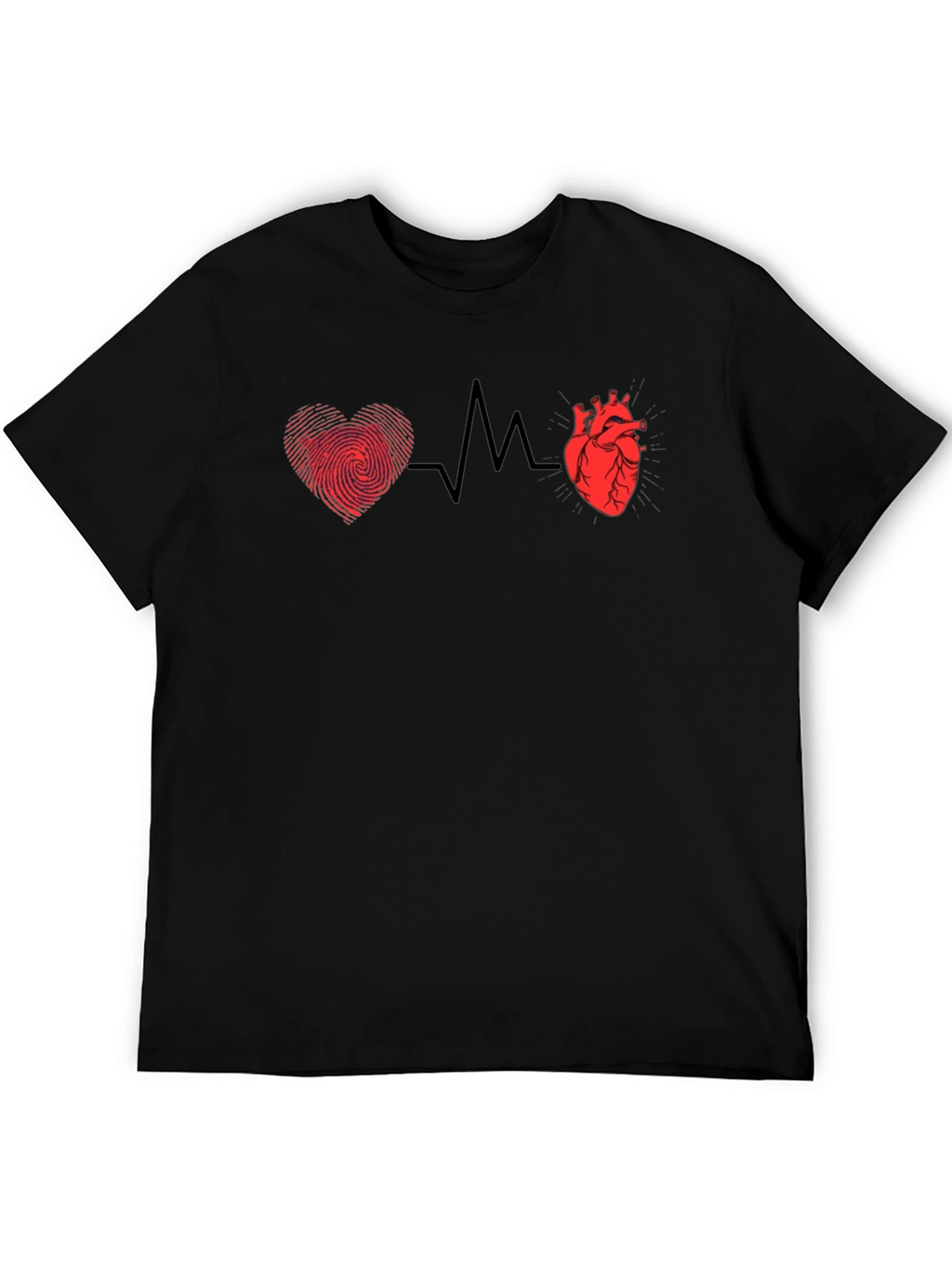 Heartbeat Heart & Fingerprint Graphic Tee